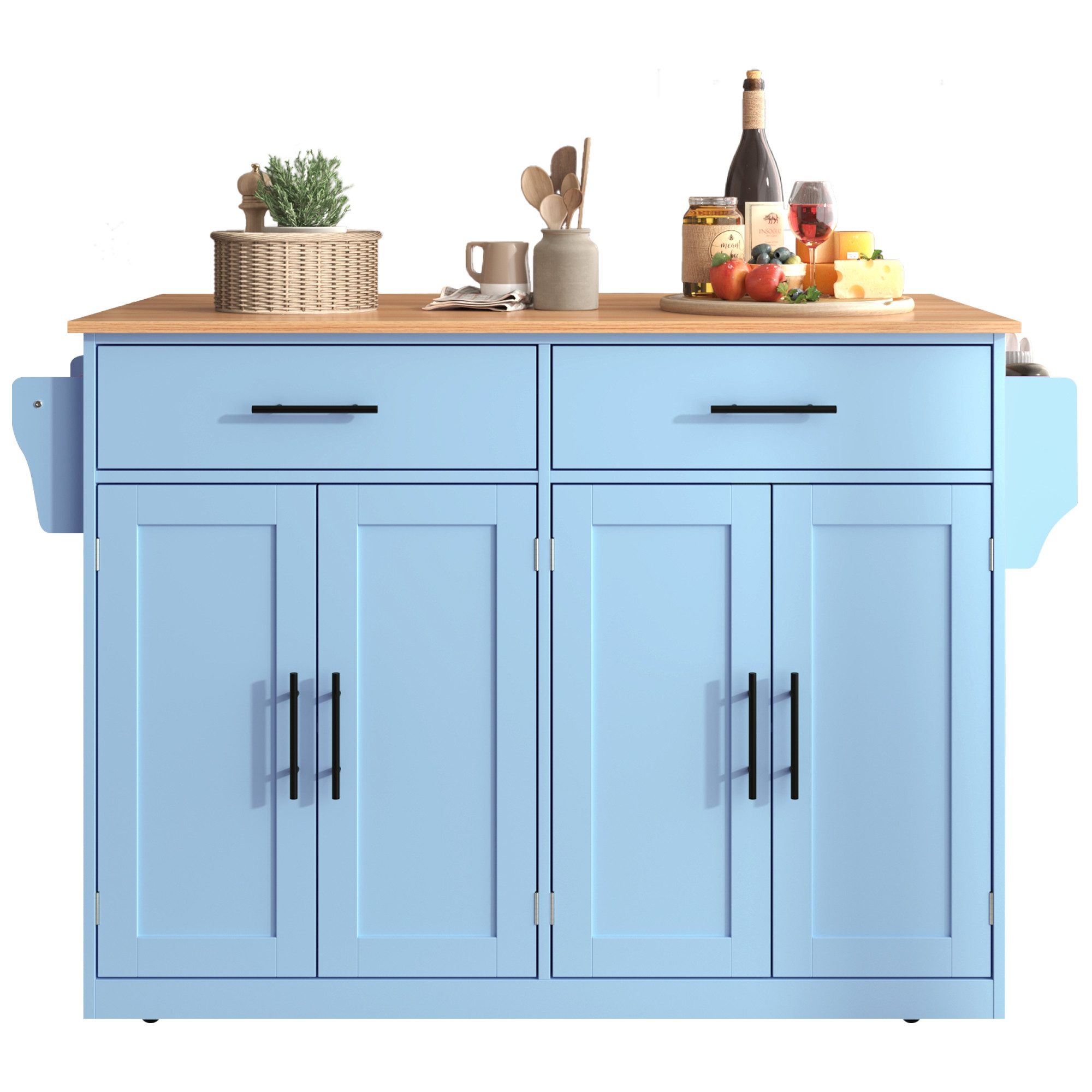 Ulife Servierwagen mit klappbarer Tischplatte, 120x46(71)x91,5 günstig online kaufen