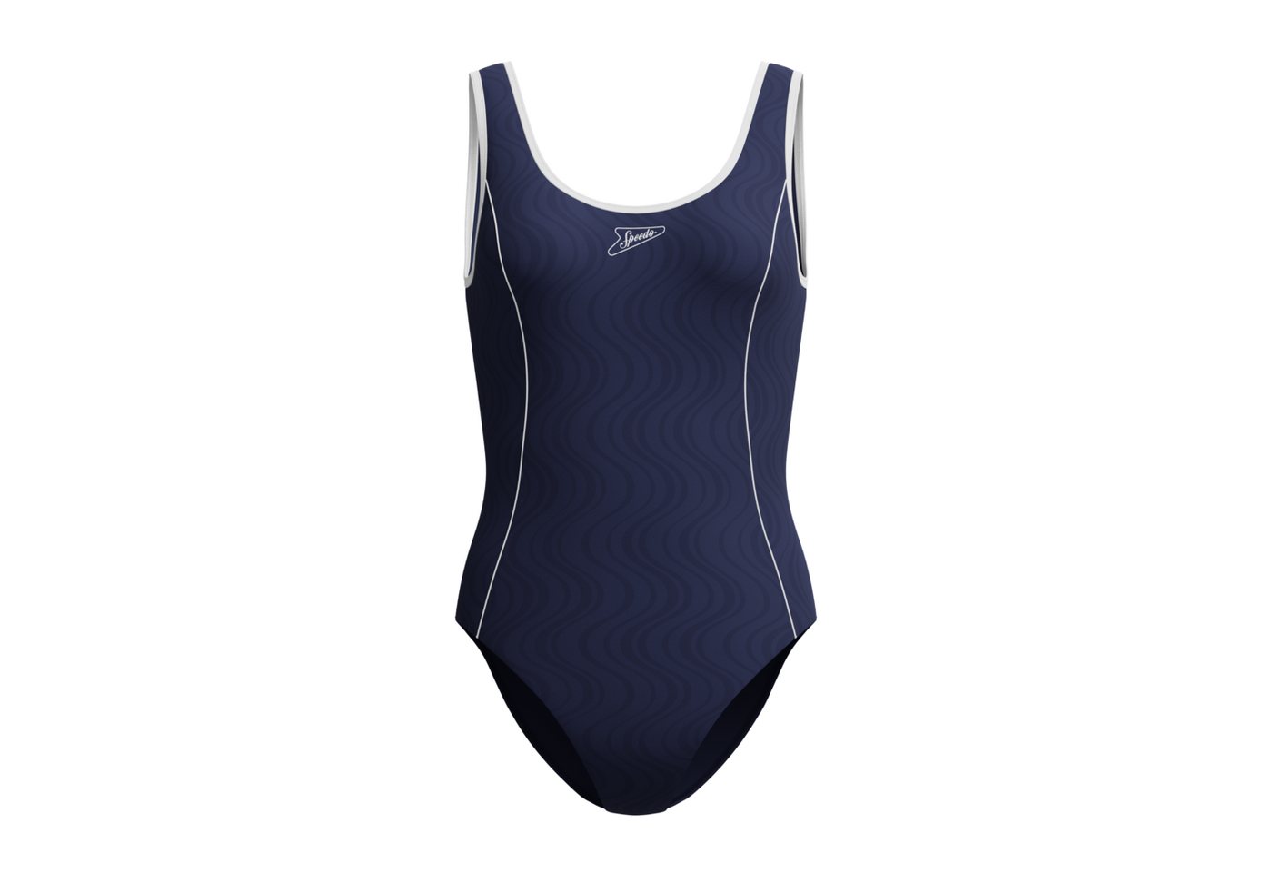 Speedo Badeanzug TEXTURE BOUND SCOOP 1PC NVY/WHT