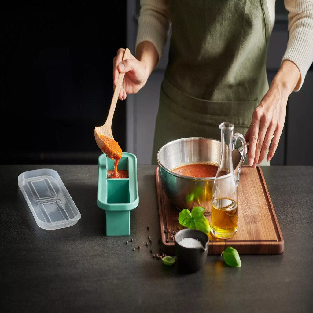 Betty Bossi Eiswürfelbehälter Gefrierform Silikon stapelbar 2 Stk. Backform getrennt Babybrei Prep, Silikon, (Set, 4-tlg., 2er-Set), klare Markierung für 125 ml und 250 ml