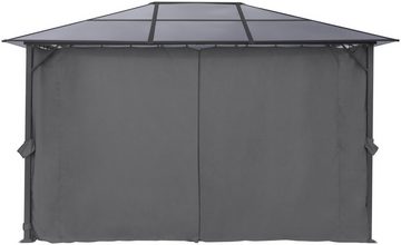 KONIFERA Pavillon Malaga, mit 4 Seitenteilen, BxT: 300x400 cm, Stahlgestell, Polycarbonat-Dachplatten