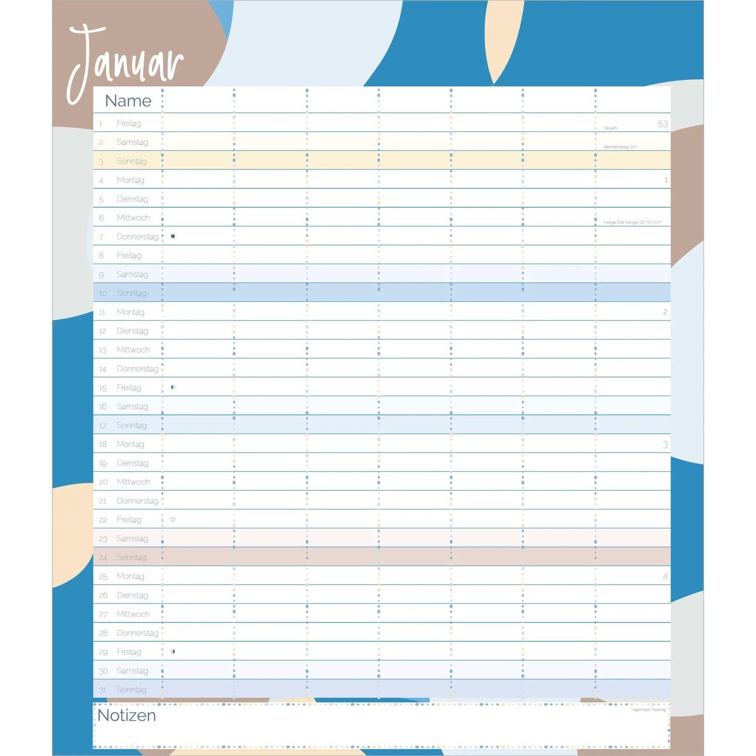 DUMONT Wandkalender Flexiplaner kunterbunt 2027