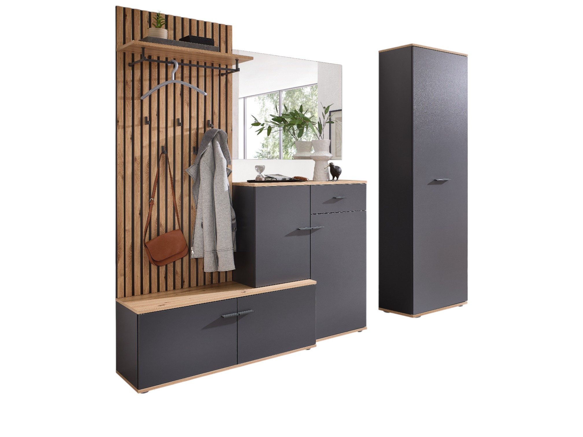 moebel-dich-auf Garderoben-Set COMO, (Paneel + Schuhschrank günstig online kaufen