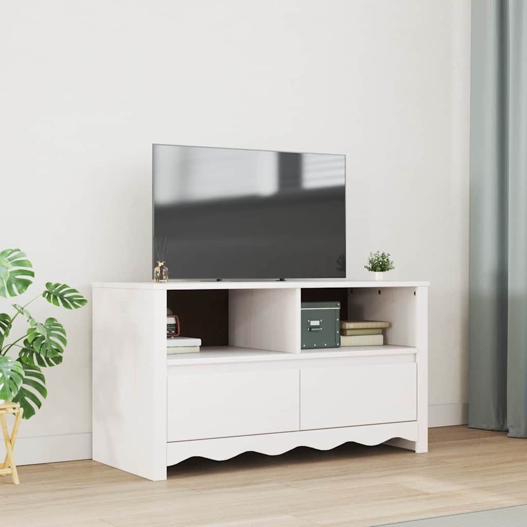 vidaXL TV-Schrank TV-Schränk Drammen Weiß 99 x 43 x 55 cm Massivholz Kiefer (1-St)