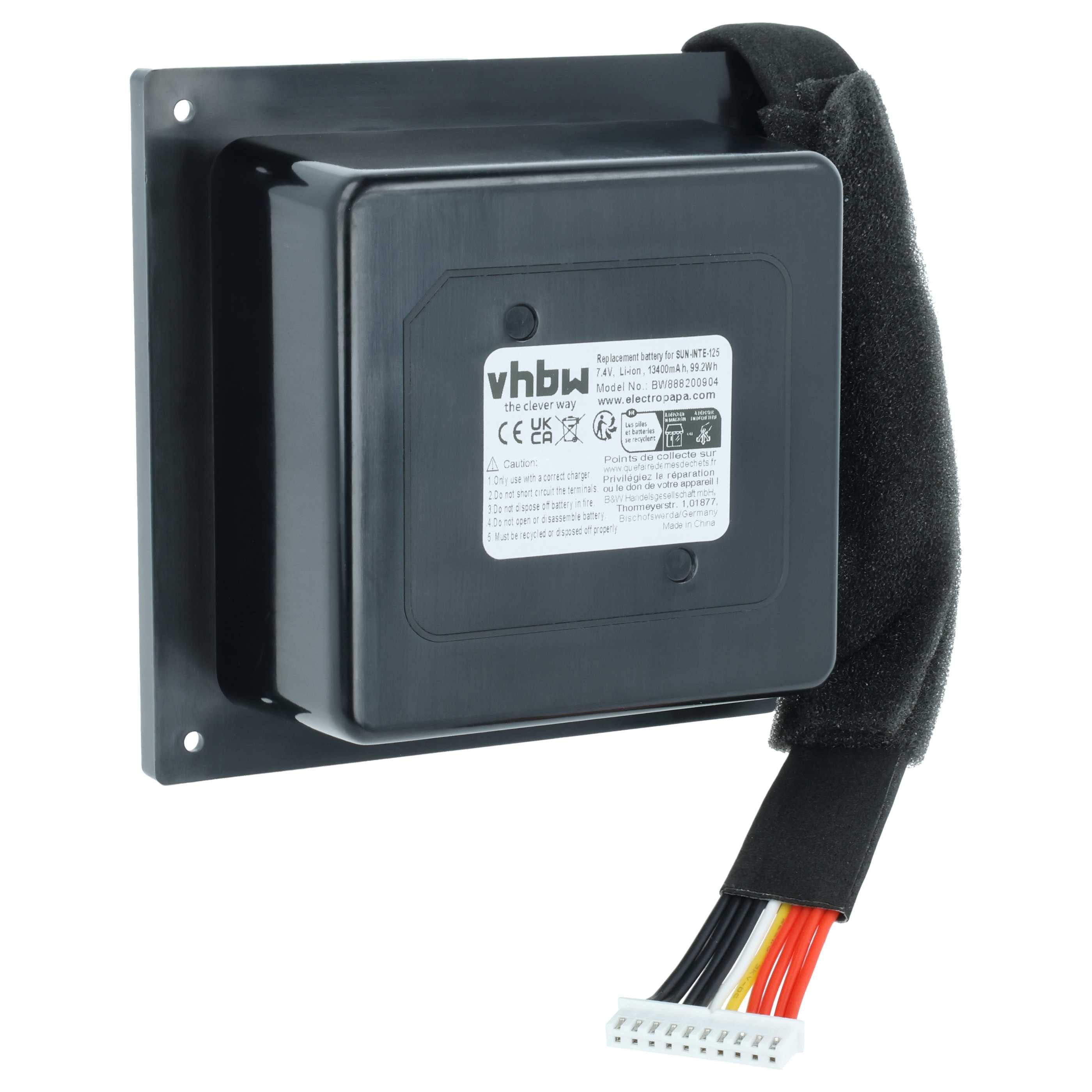 vhbw Akku passend für JBL PartyBox 300, 300CN Lautsprecher (13400 mAh, 7,4 Akku Akku Li-Ion 13400 mAh (7,4 V, 1 St), Leistungsfähiger Austausch-Akku für Outdoor Lautsprecher