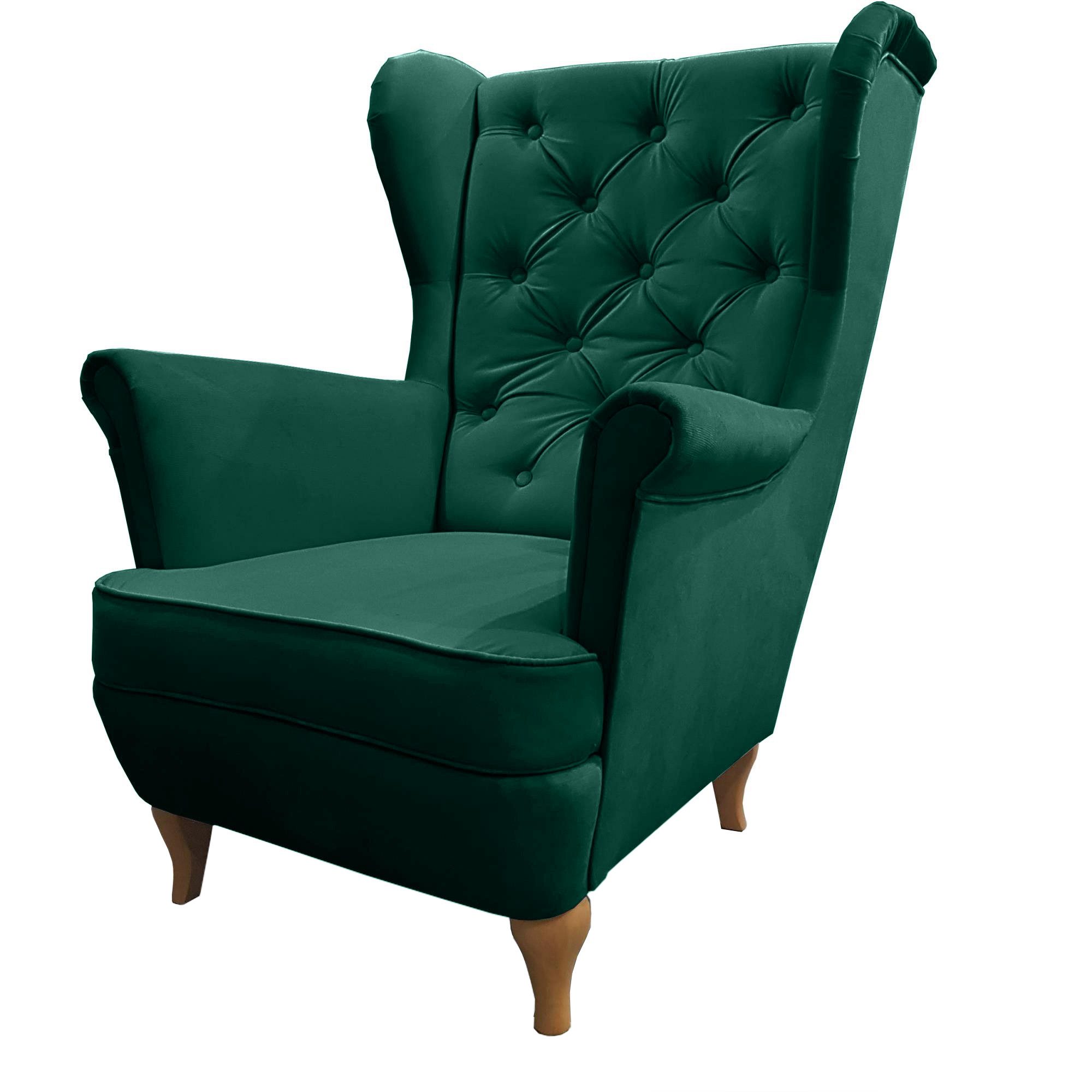 Beautysofa Ohrensessel Sessel FALCO Chesterfield Wohnzimmersessel Fernsehsessel