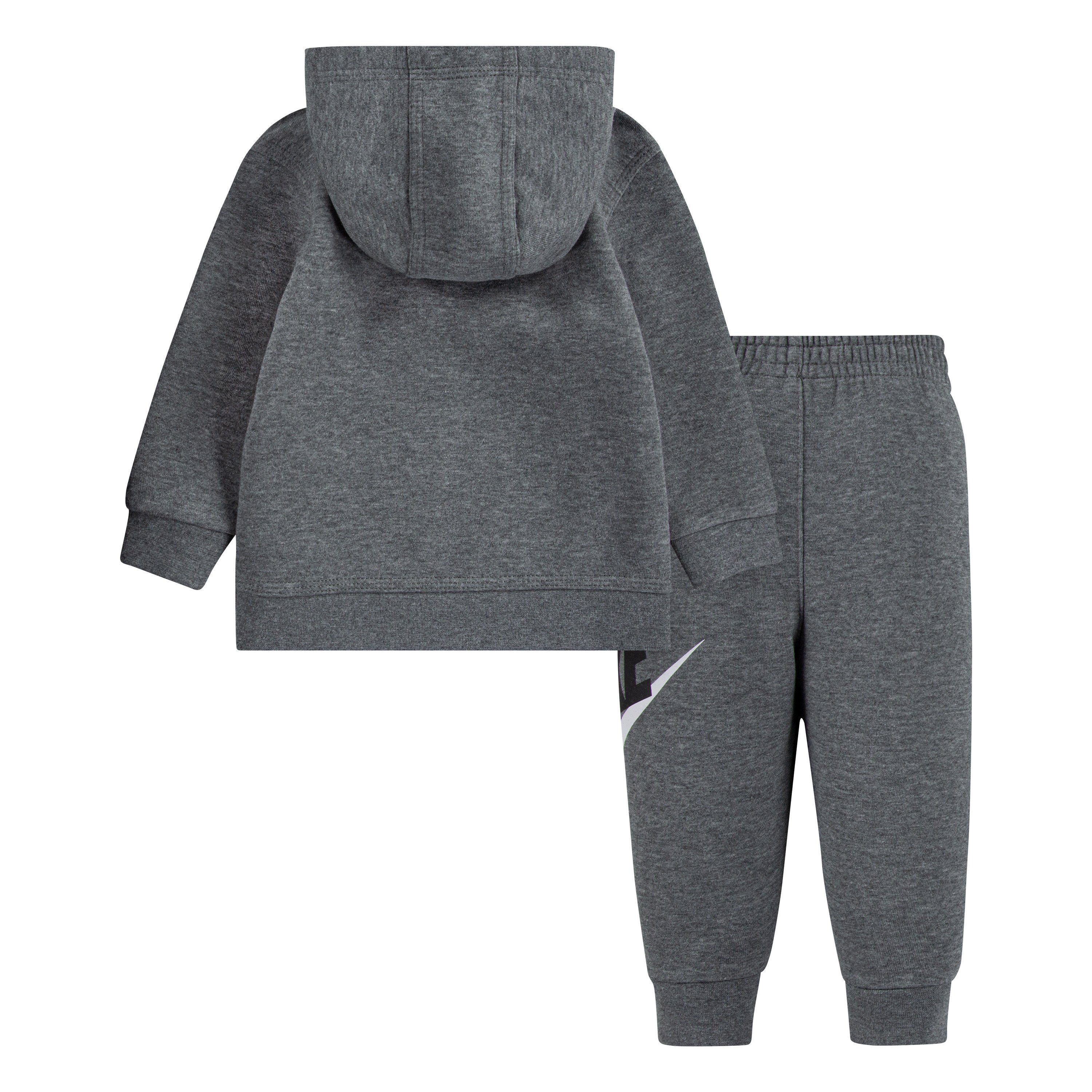 2PC grau-meliert (Set, 2-tlg) & PO Sportswear SET Jogginganzug Nike HOODIE FLEECE JOGGER