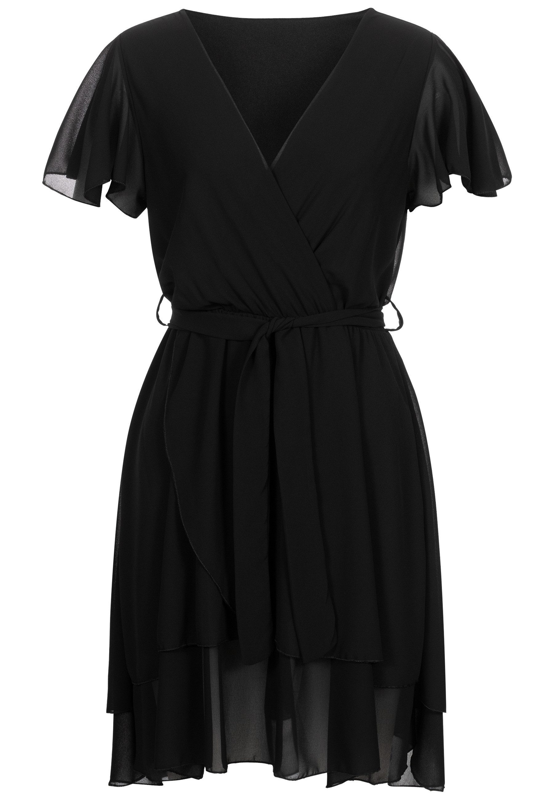 CLOUD 5IVE Shirtkleid CLOUD 5IVE Chiffon Wrap-Dress with tie belt (1-tlg) günstig online kaufen