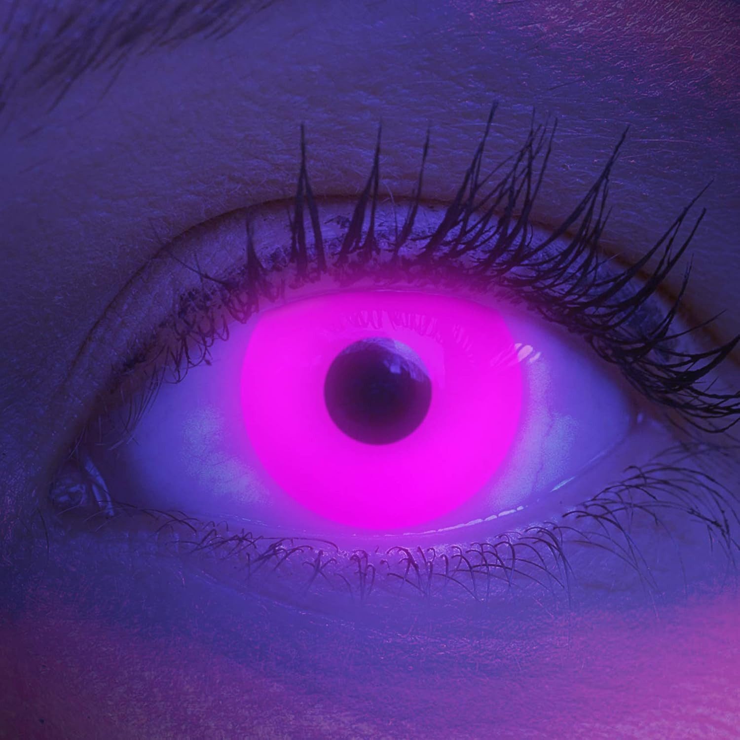MeralenS Jahreslinsen Farbige Glow Pink Kontaktlinsen - Ohne Stärke für Cosplays