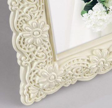 matches21 HOME & HOBBY Bilderrahmen Bilderrahmen Kunstharzrahmen Bilder Ornamente beige 1 Stk 13x18 cm, (1 St), Hochzeit