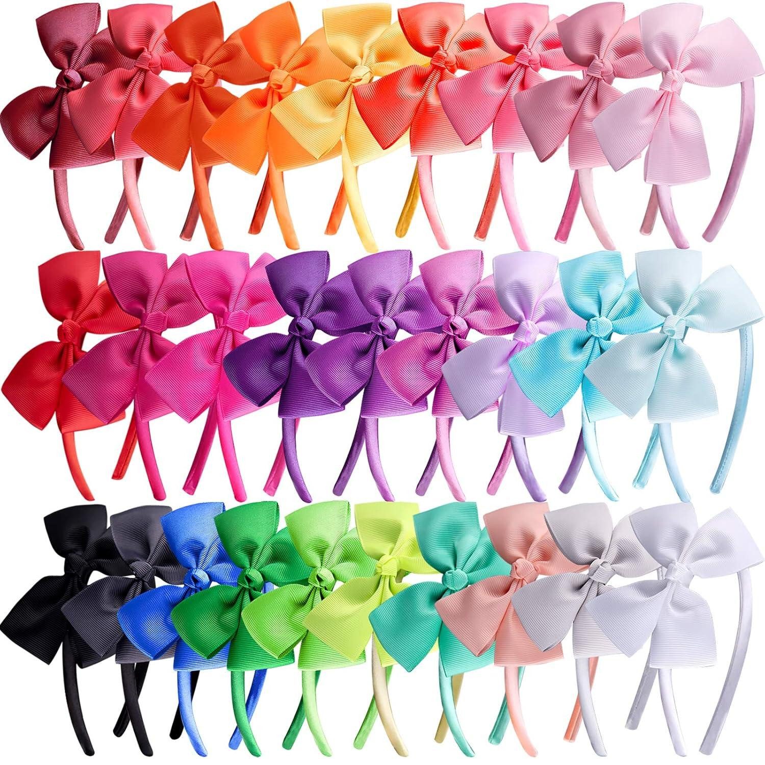 Haarreif 28er Set Haarreifen mit Schleife Stirnband Mädchen 28 Farben