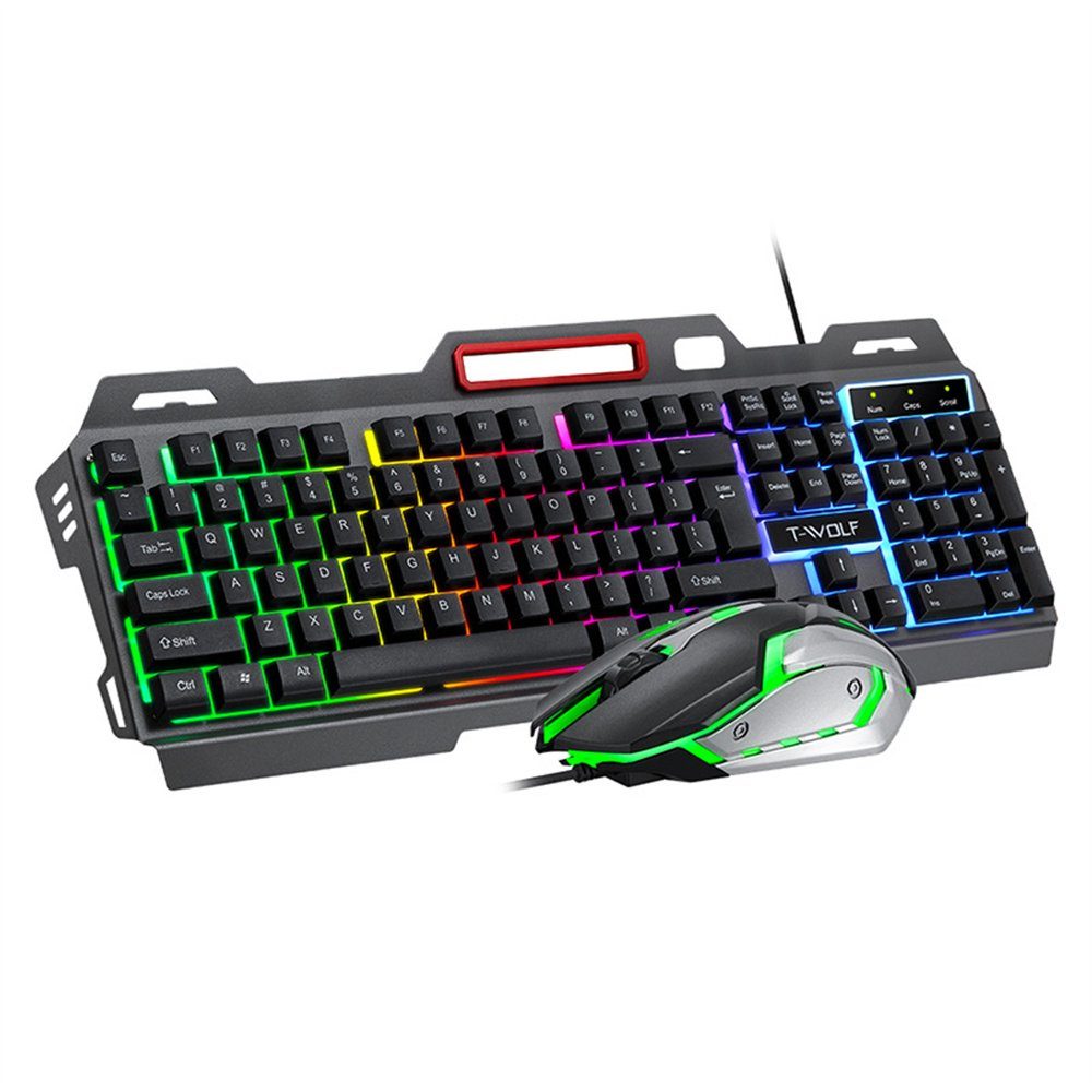 ELEKIN Gaming Tastatur und Maus Set, mit Kabel, LED Hintergrundbeleuchtung  Gaming-Tastatur