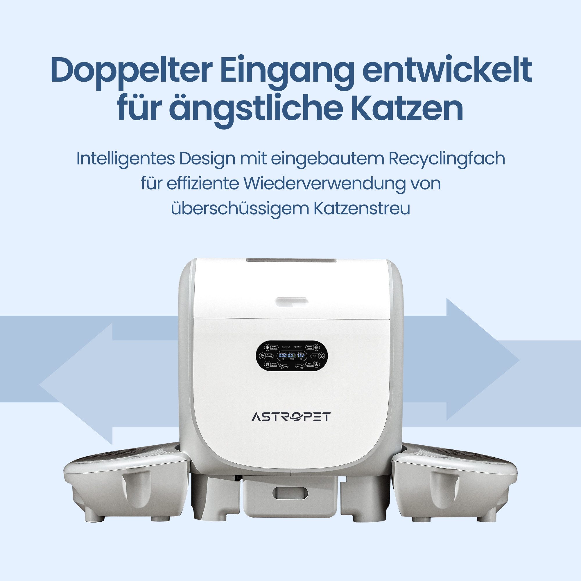 AstroPet Katzentoilette Smartes Selbstreinigendes Katzenklo Jupiter Series Pro App-Steuerung, 63,5x58x74,3 cm, smartes & selbstreinigendes Katzenklo