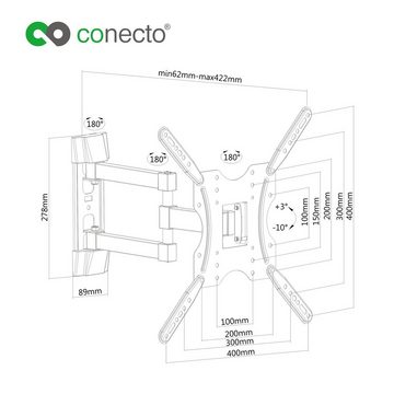 conecto TV Wandhalter für LCD LED Fernseher & Monitor TV-Wandhalterung, (bis 55 Zoll, neigbar, schwenkbar)