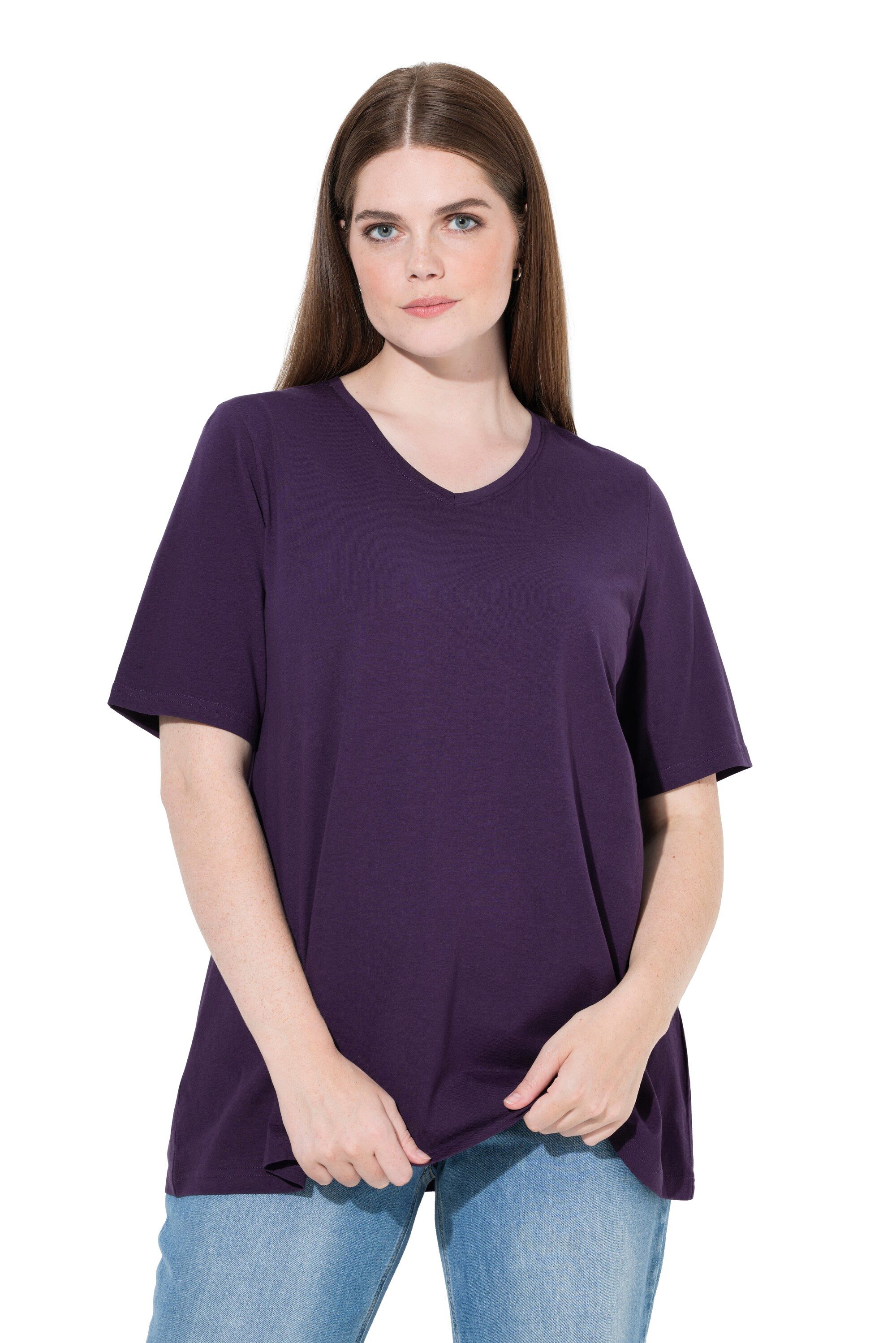 Ulla Popken T-Shirt T-Shirts 2er-Pack V-Ausschnitt Halbarm (2-tlg) günstig online kaufen