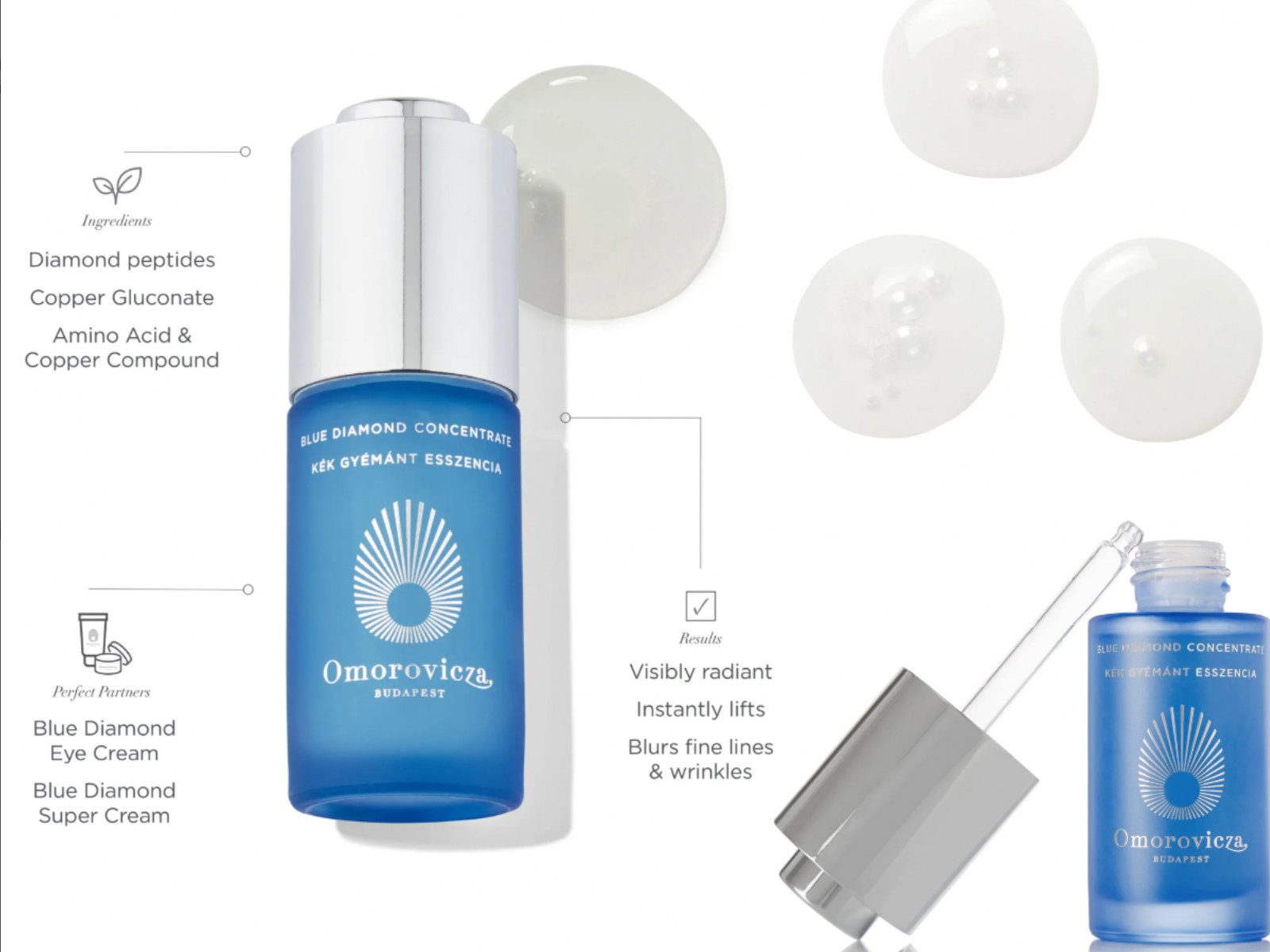 Omorovicza Gesichtsserum OMOROVICZA BLUE DIAMOND CONCENTRATE Revitalising Hydrating Cells Dna