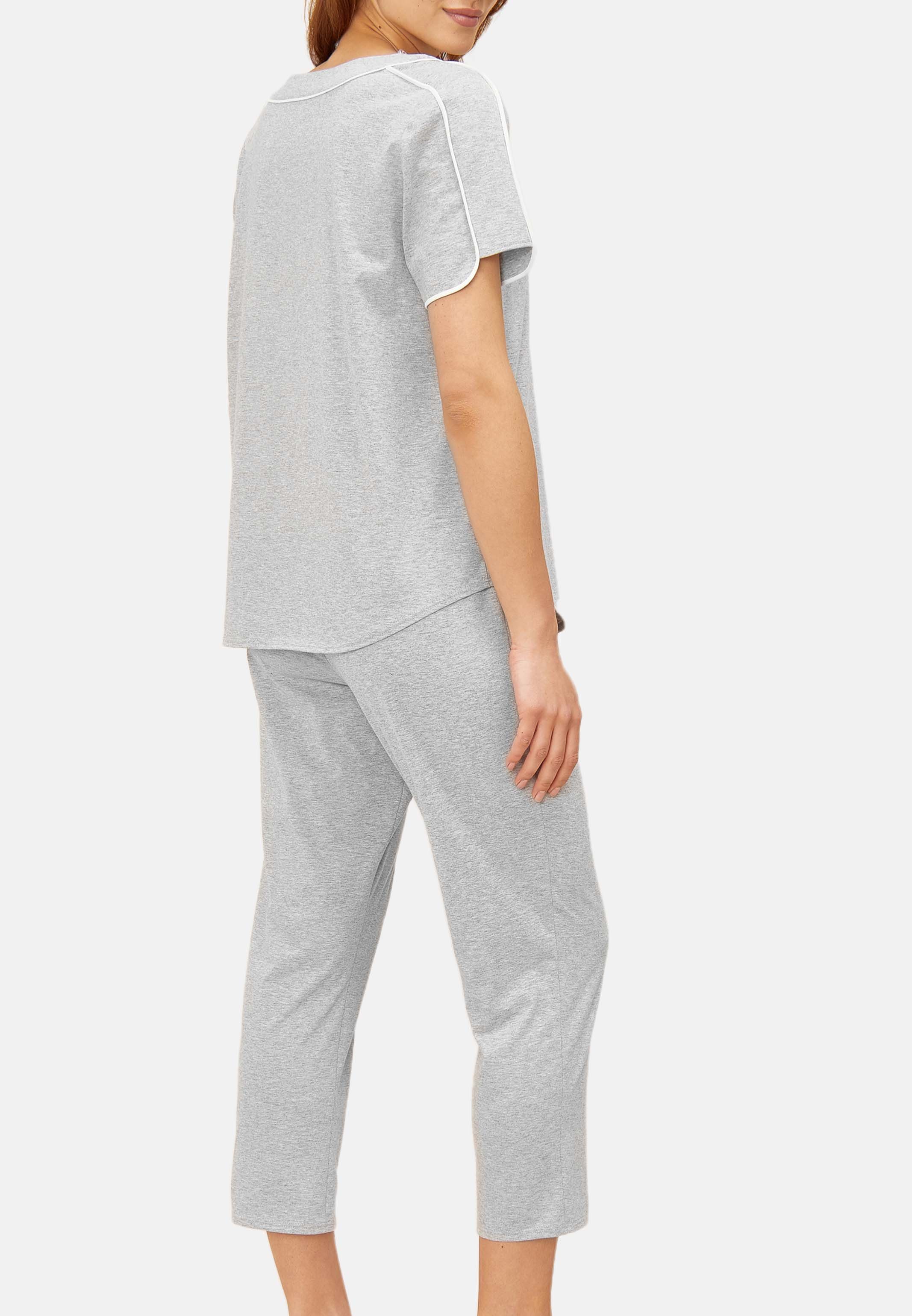 Wäsche/Bademode Pyjamas Féraud Pyjama Basic (Set, 2 tlg) Schlafanzug - Baumwolle - Set aus T-Shirt und 7/8-Hose, Hochwertig und 