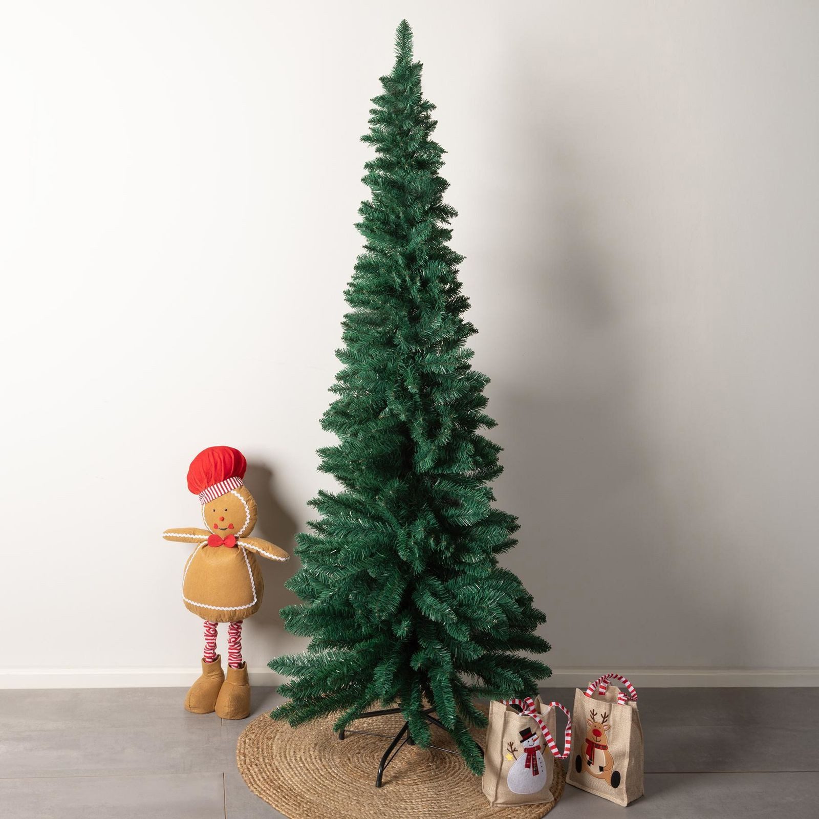 Gravidus Künstlicher Weihnachtsbaum Schmaler künstlicher Weihnachtsbaum 180 cm mit Metallständer grün