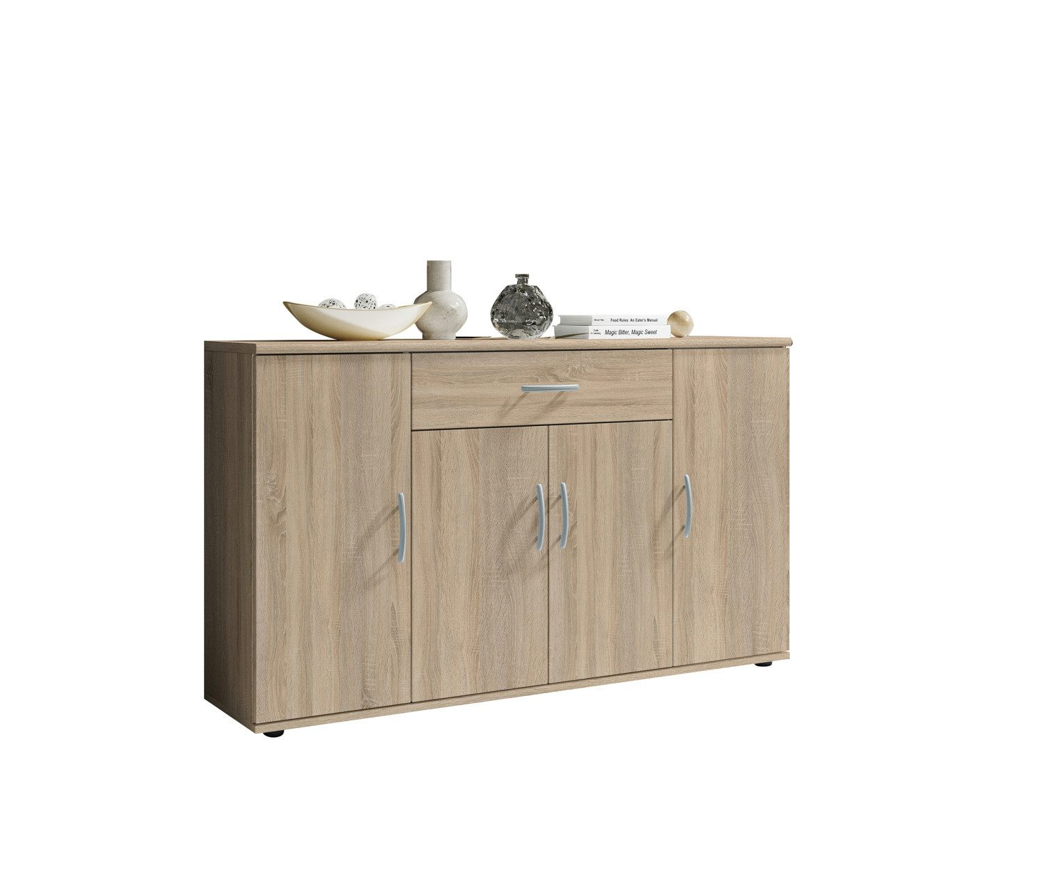 moebel-dich-auf Kommode LILLY 13 (in verschiedenen Farben, 1 Schubkasten + 4 Türen), 117 cm breit