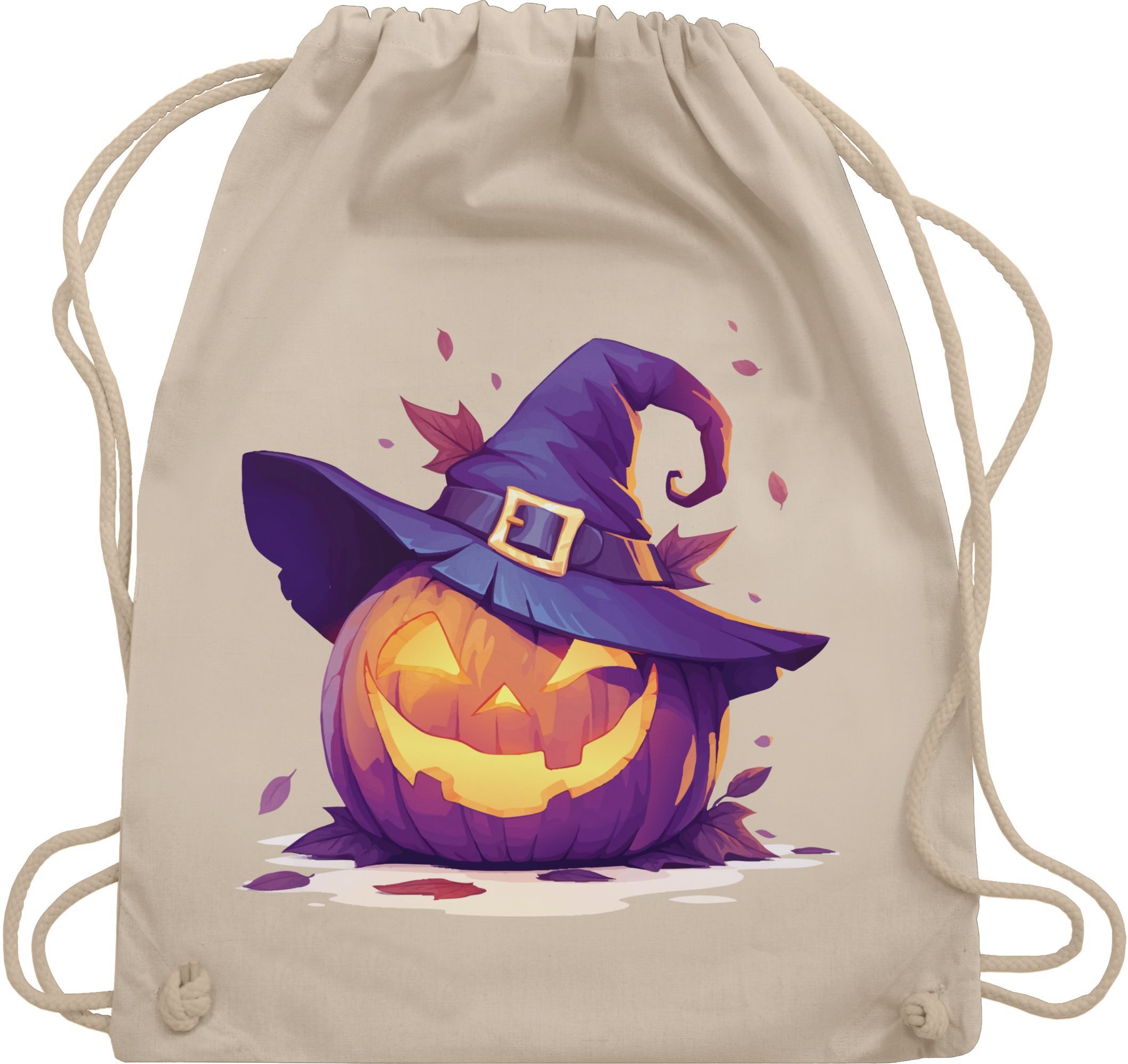 Shirtracer Turnbeutel Gruseliger Kürbis, Gruselig Hexenkürbis, Gruselkürbis, Spooky Kürbi, Halloween Beutel