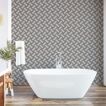 Abakuhaus Vinyltapete selbstklebendes Wohnzimmer Küchenakzent, Geometrisch freihändig Stripes
