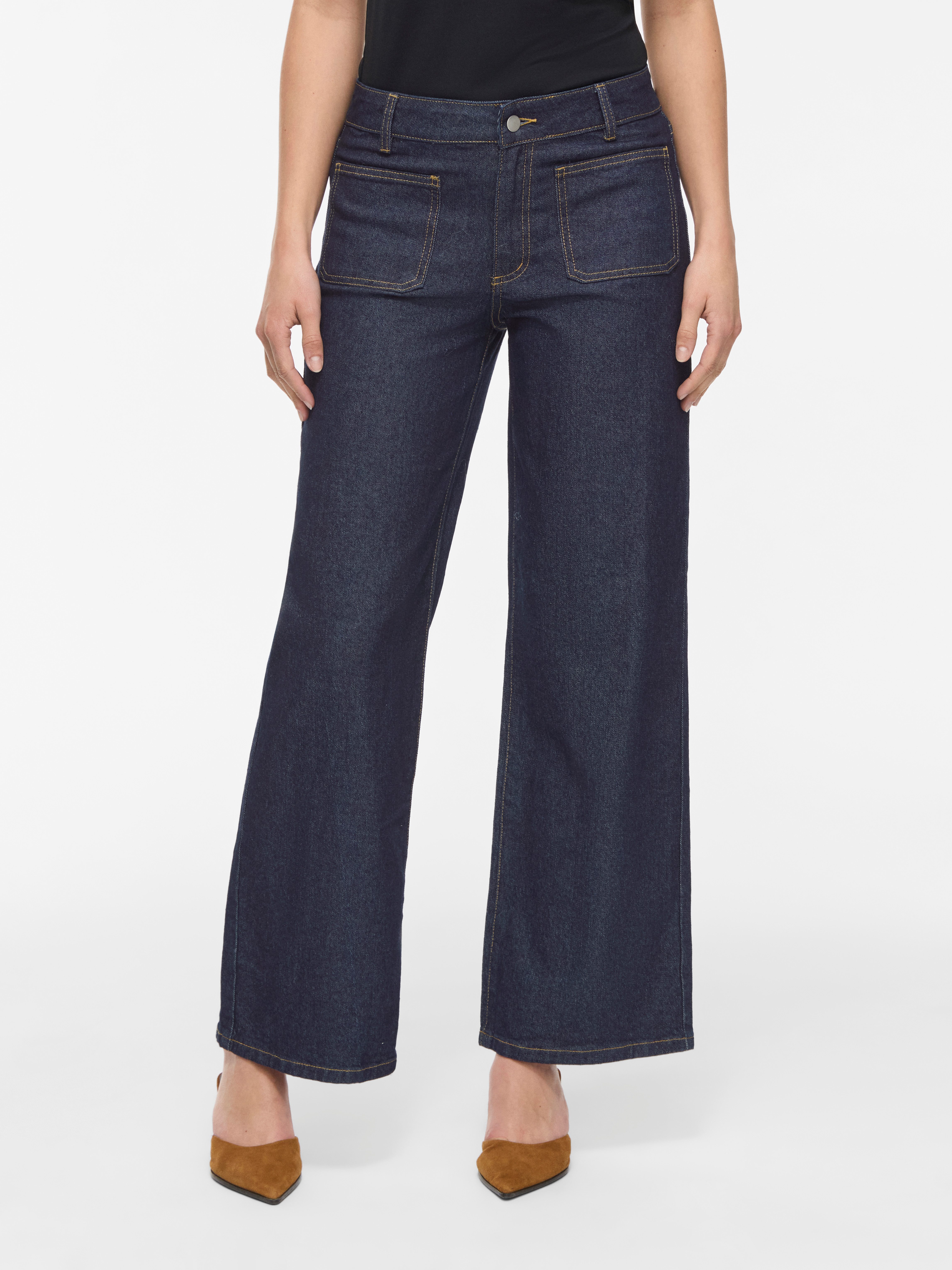 Vila Weite Jeans VIFLORIE RIO RW WIDE POCKET JEANS - NOOS Baumwollmischung, regular fit