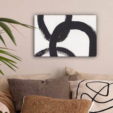 OneMillionCanvasses® Leinwandbild Abstrakt - Formen - Schwarz - Kreise, (1 St), Wandbild Leinwandbilder, Aufhängefertig, Wanddeko, 30x20 cm