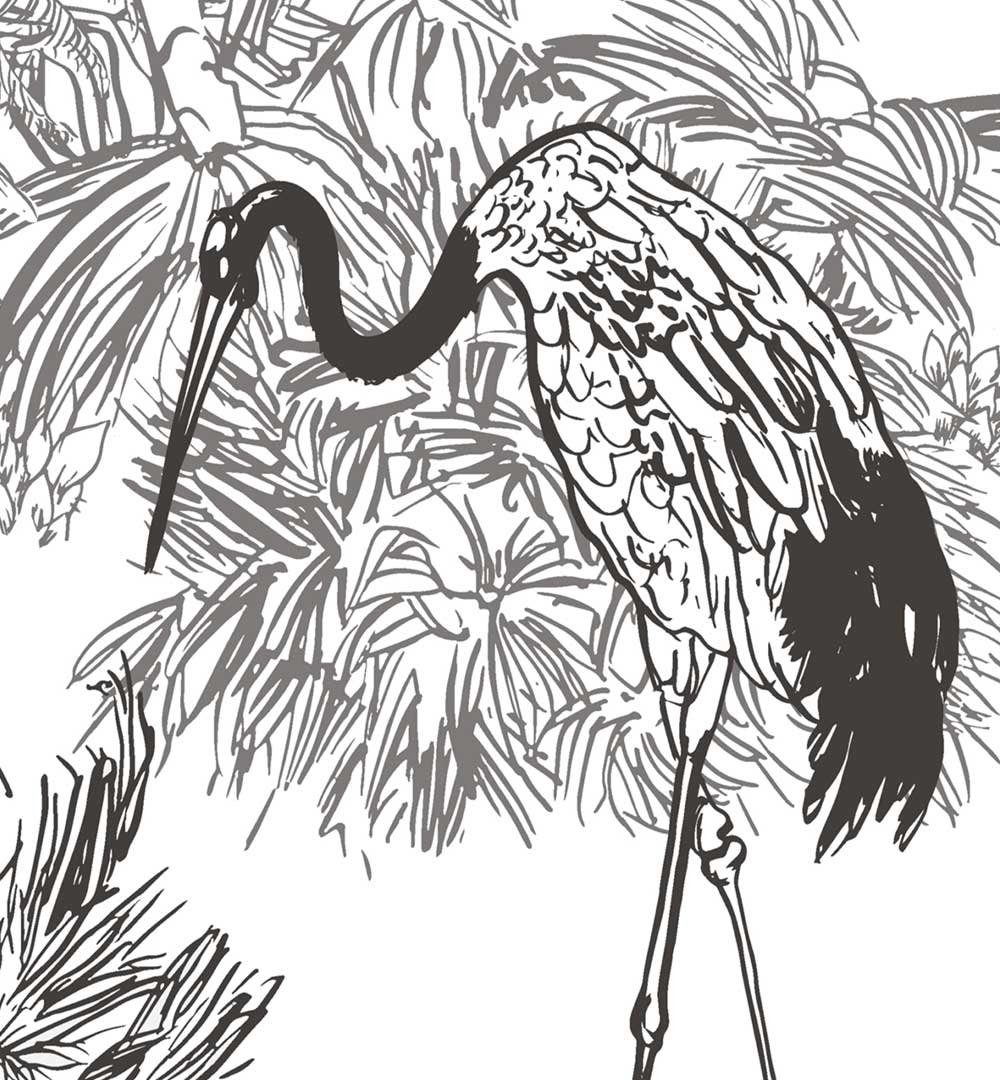Thumbnail - MyMaxxi Sichtschutzstreifen Sichtschutzstreifen Dschungel Zeichnung Vögel Sichtschutz Garten Zaun, (Dschungel Zeichnung ...