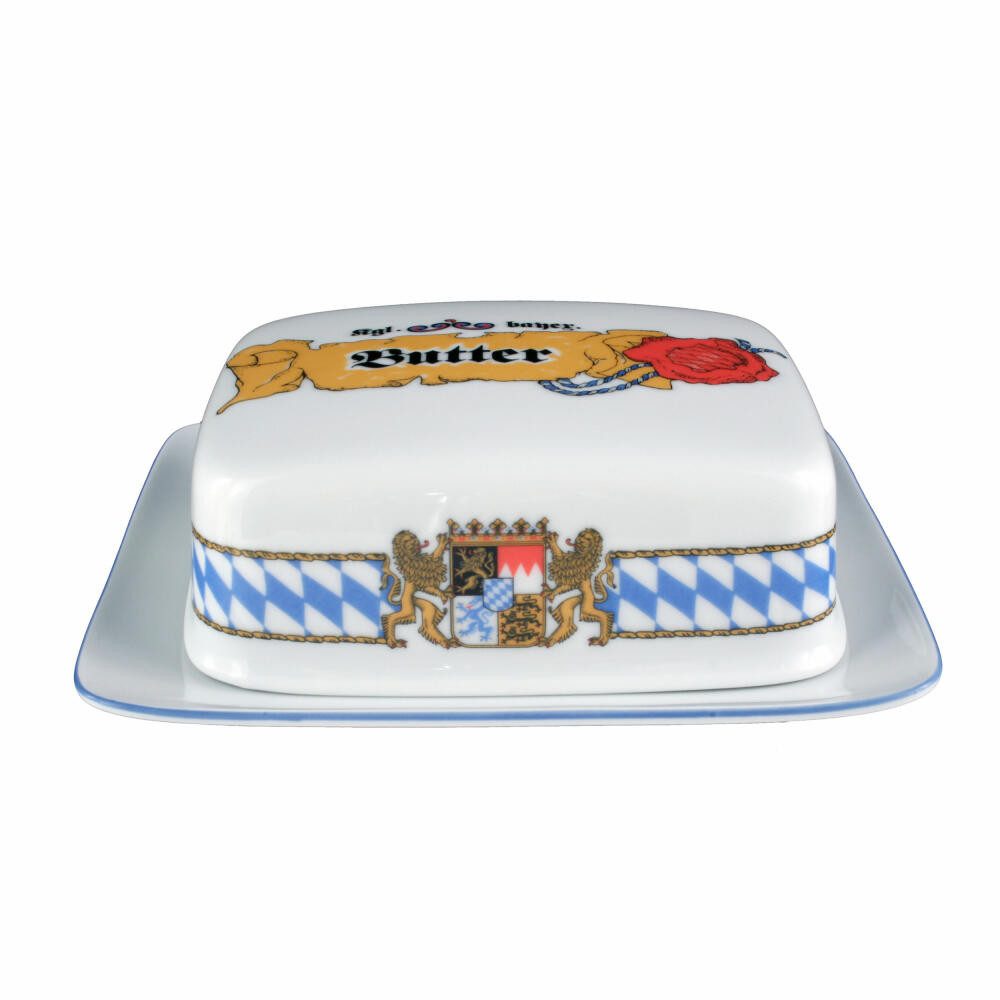 Seltmann Weiden Butterdose Compact für 250 g Bayern Dekor, Porzellan