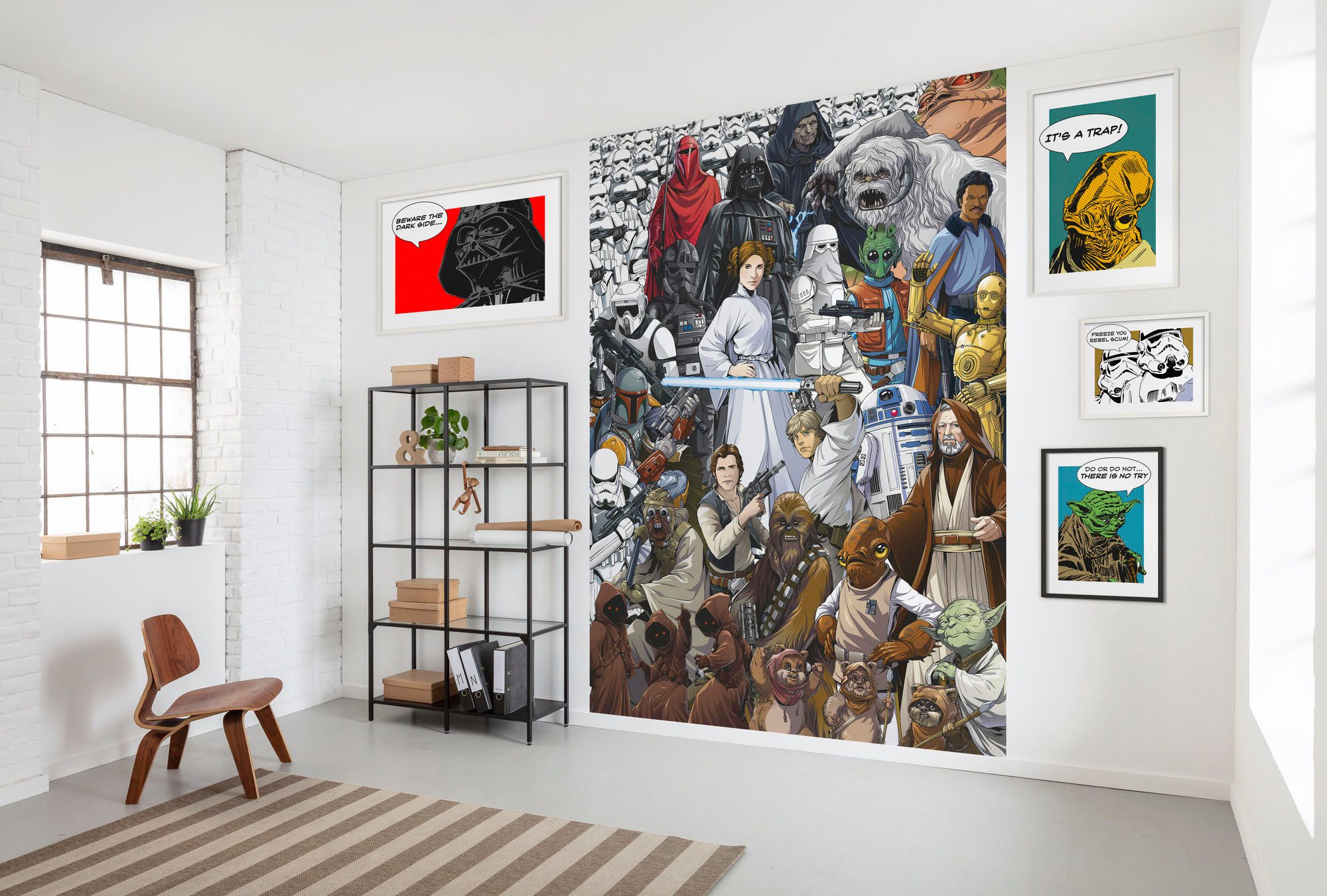 Komar Fototapete STAR WARS Classic Cartoon Collage - Größe 184 x 254 cm, glatt, bedruckt, (Packung, 1 St), Kinderzimmer