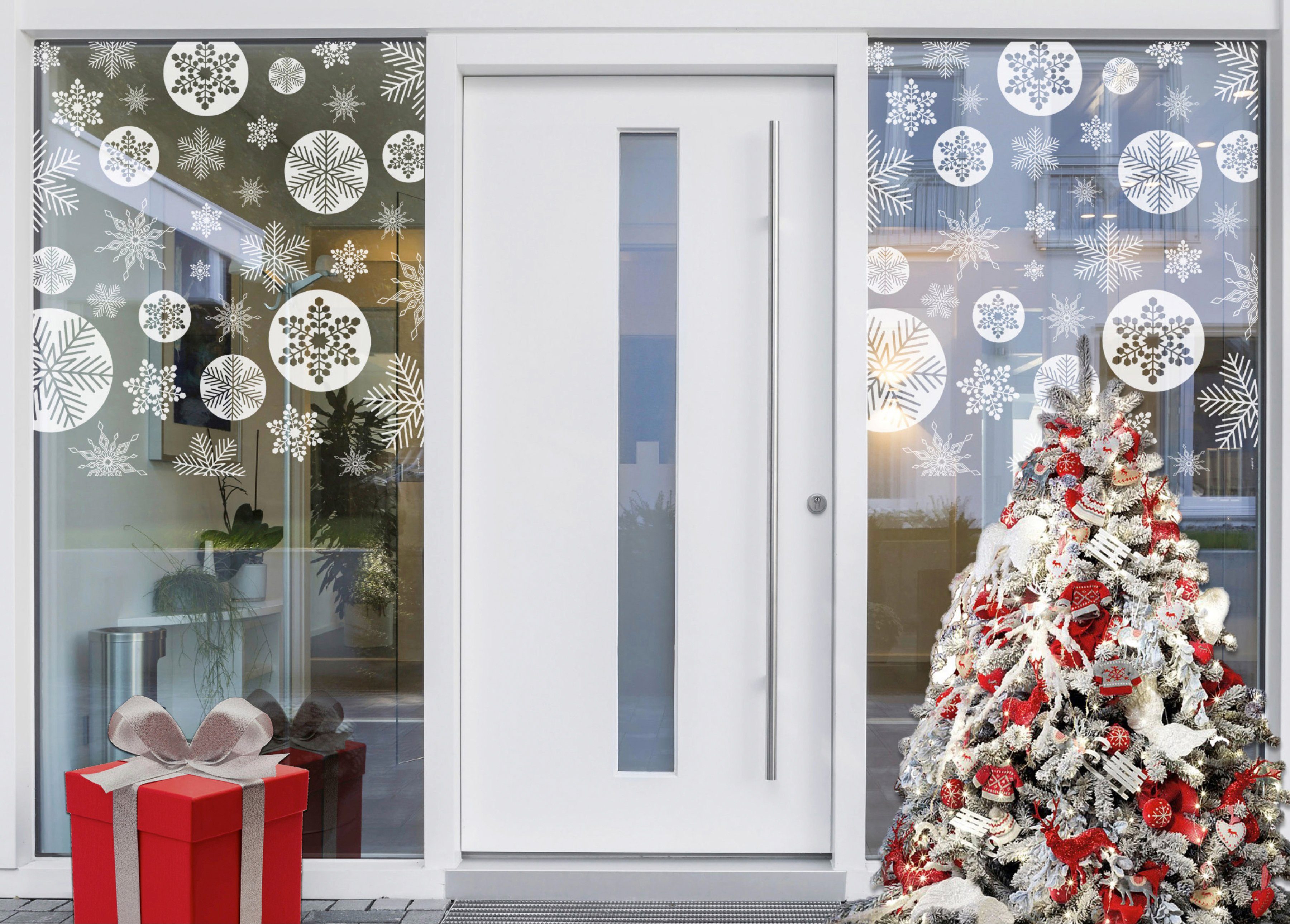 x 60 Fensterfolie glatt, statisch MySpotti, halbtransparent, white, 100 haftend cm, Snowy Look