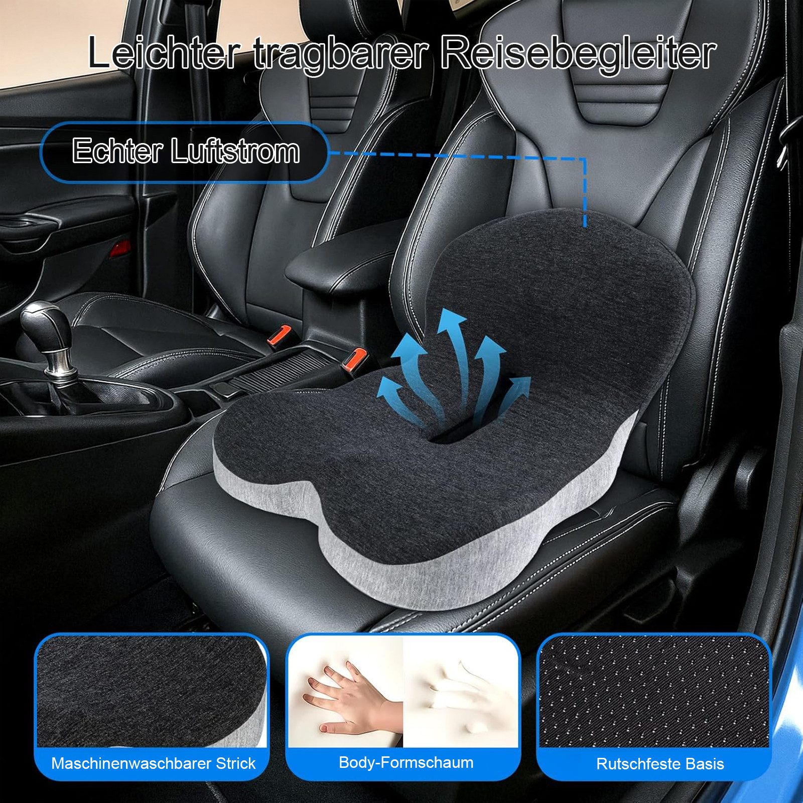 OKWISH Sitzkissen Orthopädisches Steißbeinkissen Memory-Schaum Gesäßkissen günstig online kaufen