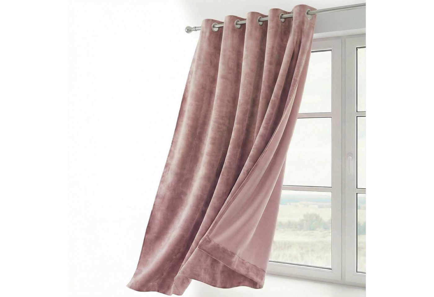 Beautex Verdunkelungsvorhang Samt Vorhang Ösen Gardine Velvet blickdicht abdunkelnd (1 St), Ösen, abdunkelnd, Velvet-Samt, blickdicht, Ösenaufhängung, pflegeleicht
