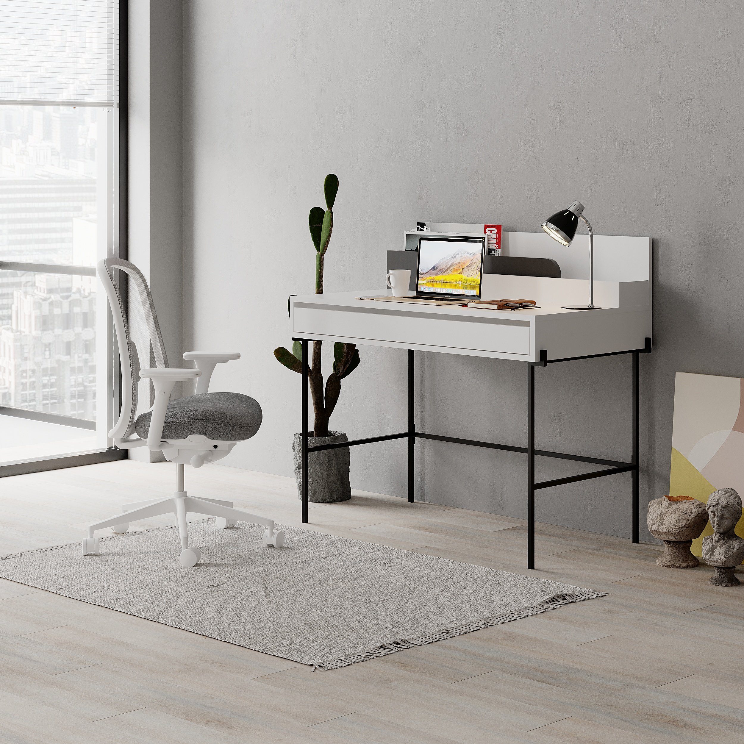 Decortie Arbeitstisch Leila (1 tisch), Moderner Arbeitstisch/Schreibtisch, 110 x 60 x 101 cm