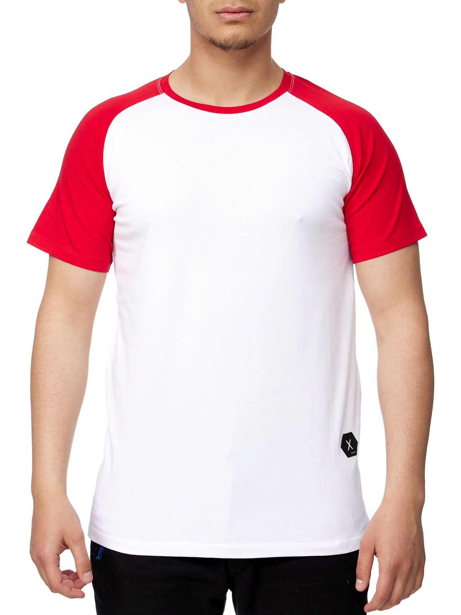 T-Shirt Tee, Herren Freizeit T-Shirt Tee Polo Poloshirt Kayna Männer Weiss John Kayna (Shirt Tshirt T Fitness Shirt für John Polo Casual Kurzarmshirt Rot 1-tlg)