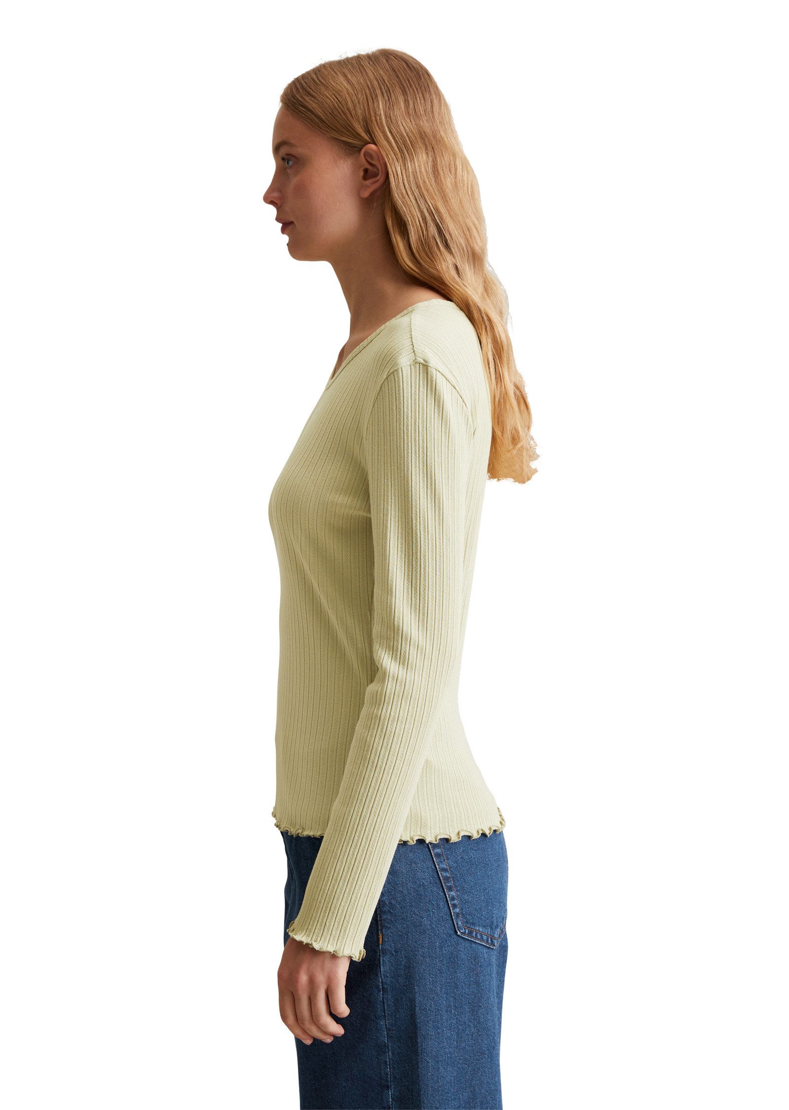 Marc O'Polo DENIM Langarmshirt aus modernem Ribbjersey günstig online kaufen