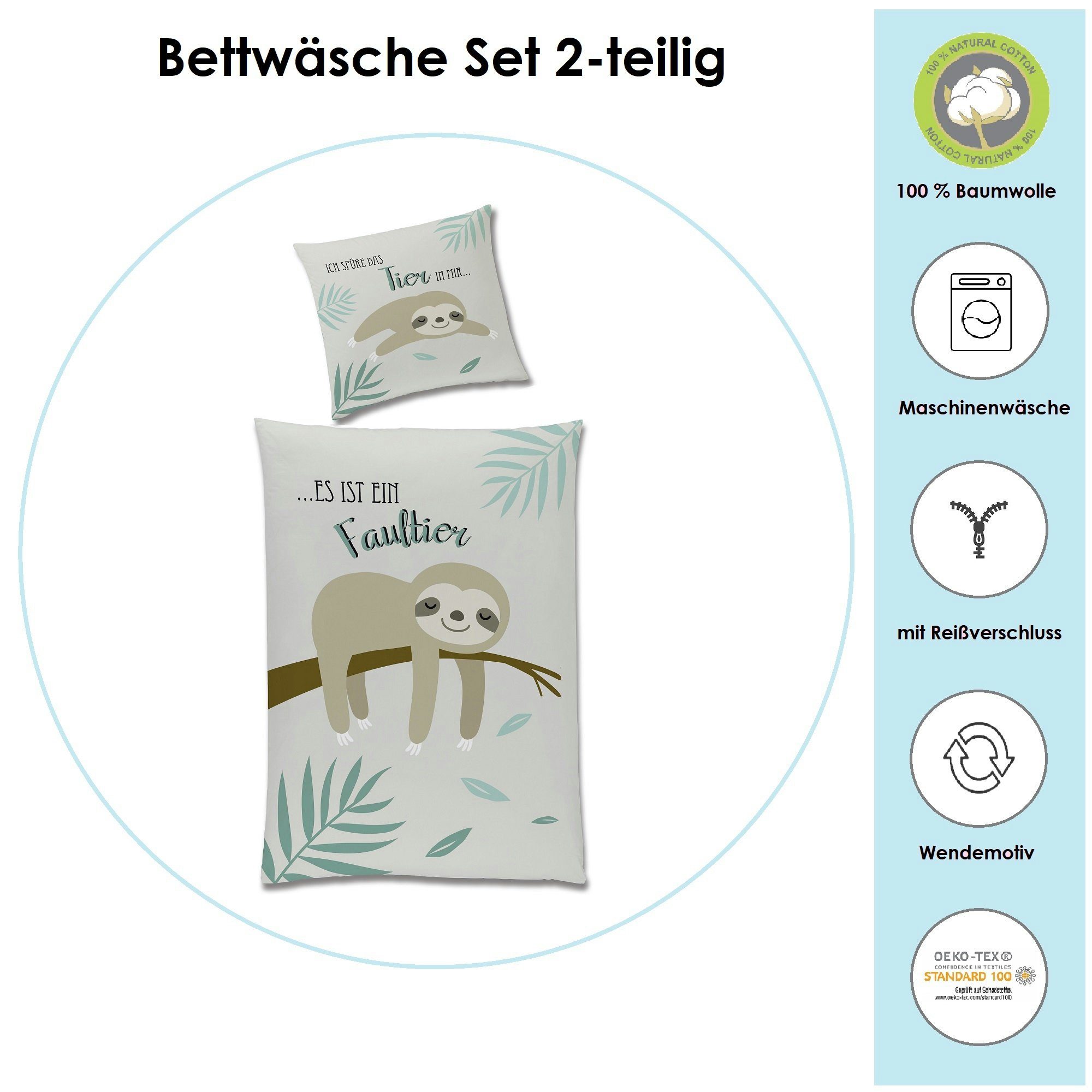 Familando Jugendbettwäsche "Profi-Chiller" mit Faultier Motiv günstig online kaufen