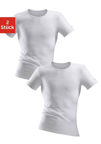 Clipper Exclusive Unterhemd (2-St) spürbar weich und glatt - in Feinripp, Unterziehshirt, Kurzarm T-Shirt