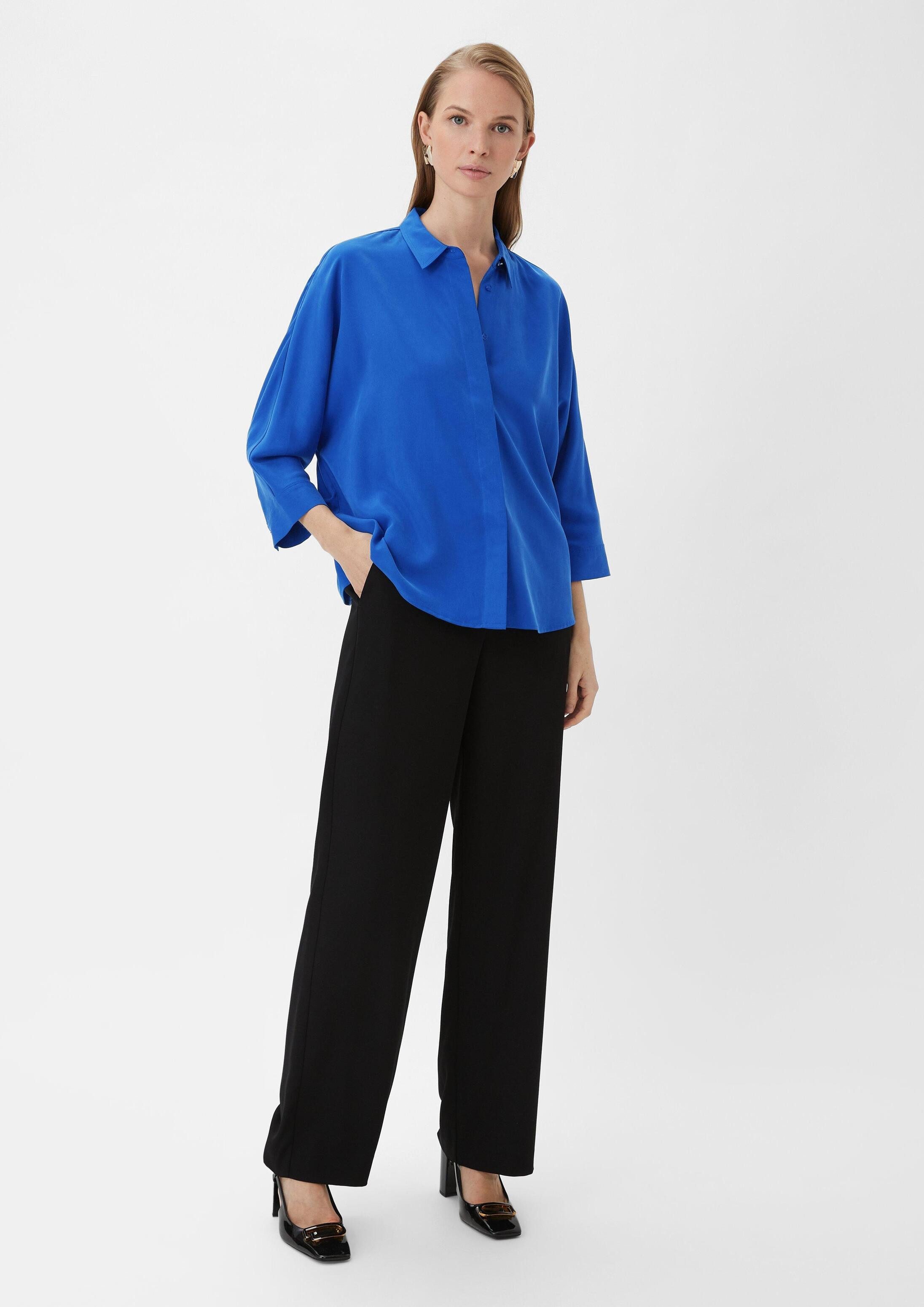 comma Kurzarmbluse Bluse Bluse mit 3/4-Ärmeln