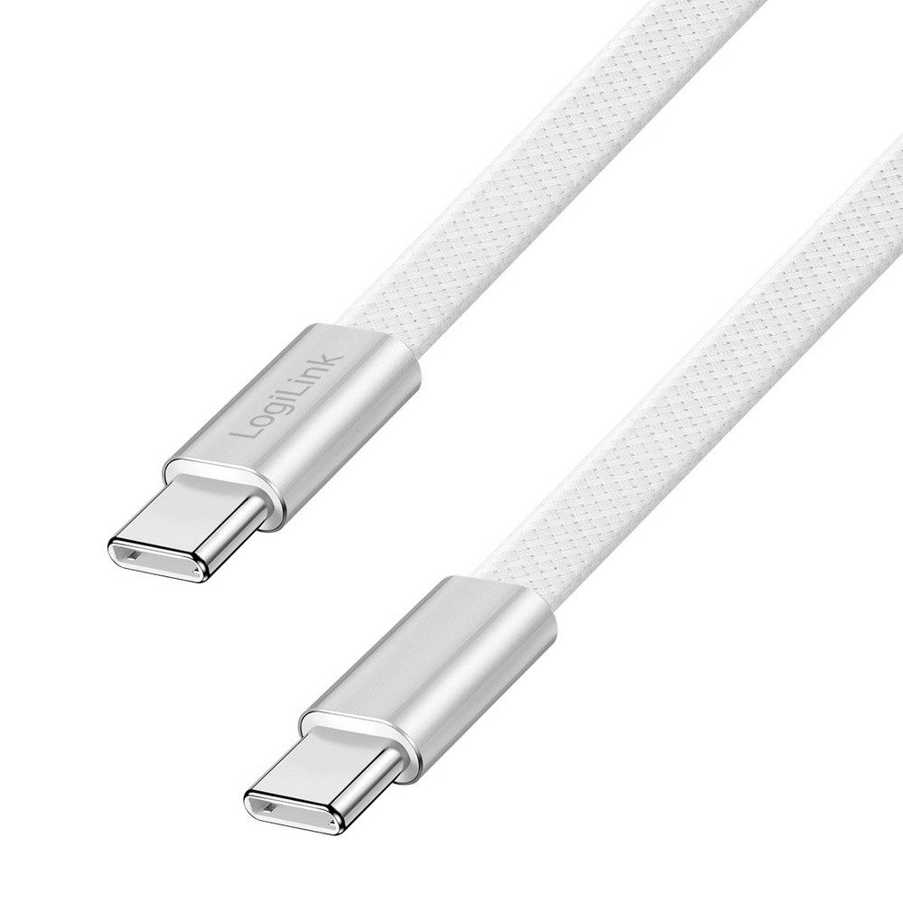 LogiLink LogiLink USB-C® Kabel USB 2.0 USB-C® Stecker 1 m Weiß beidseitig verw USB-Kabel, (100.00 cm)