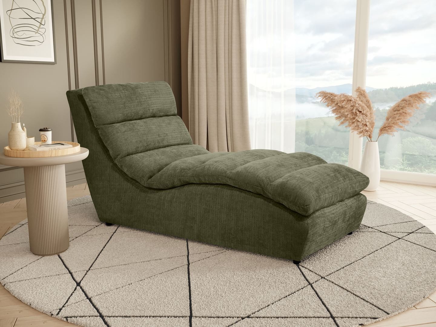 Beautysofa Chaiselongue SAN REMO im Cordstoff, Recamiere, Sofa mit Chaiselongue