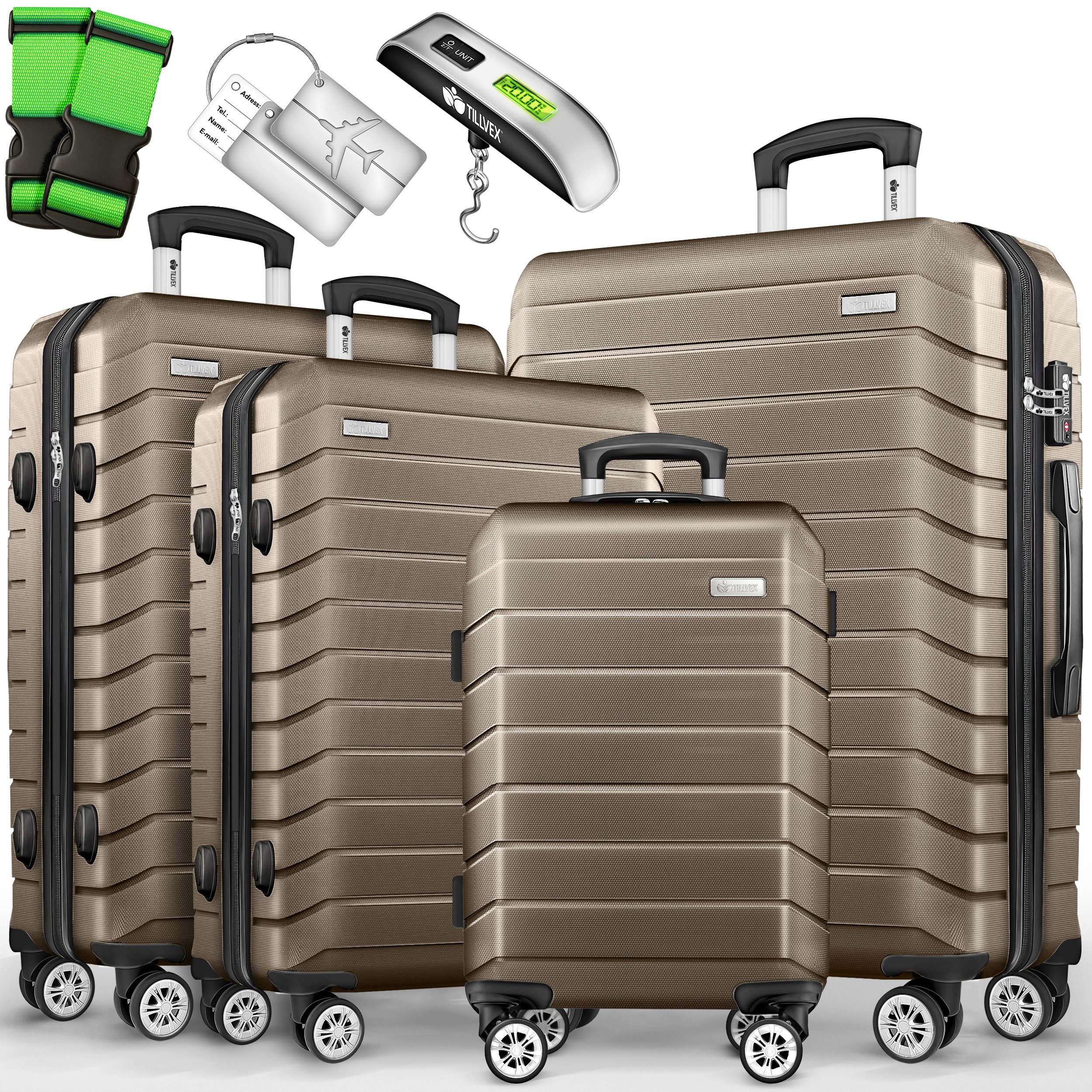 tillvex Trolleyset Reisekoffer Set Koffer Hartschale Trolley Kofferset Tasc günstig online kaufen