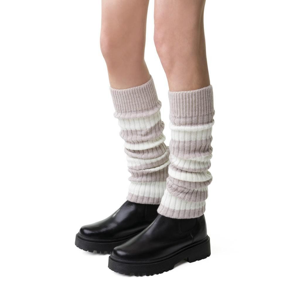 Lycille Beinstulpen 1 Paar Beinstulpen für Frauen aus Wolle mit Streifen Beinwärmer, Universalgröße