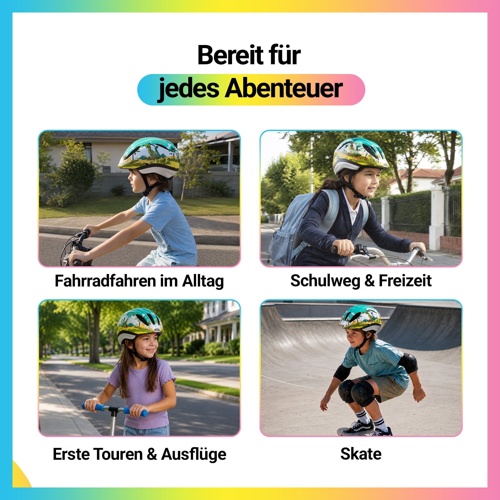 KED Fahrradhelm Meggy II Trend Kinderhelm, LED Rücklicht, MaxShell Technologie Und Präzise Größenverstellung – Bild 5 von 5