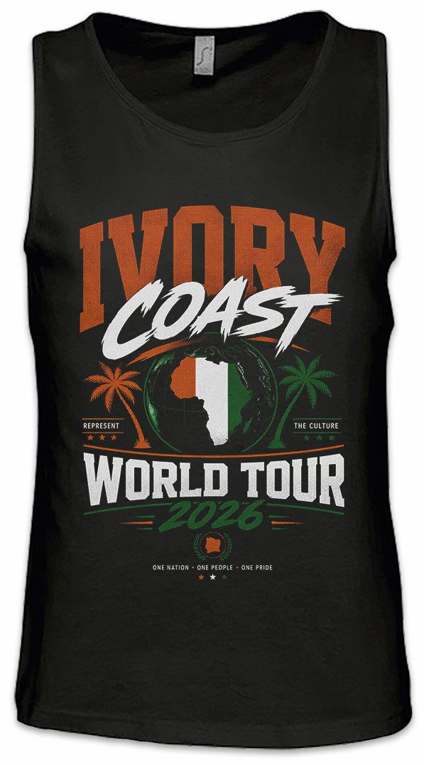 Urban Backwoods Tanktop Team Ivory Coast 1 Ärmelloses T-Shirt Elfenbeinküste Fußball WM Soccer Football Turnier 2026 Weltmeisterschaft