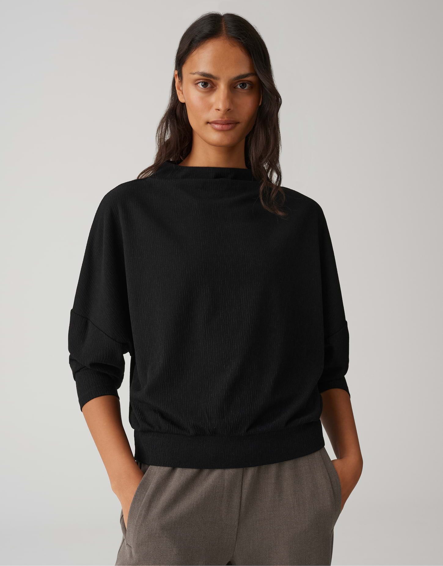 OPUS Langarmshirt SIFRESH mit dezenter Struktur Lockere Passform, schmal zu günstig online kaufen