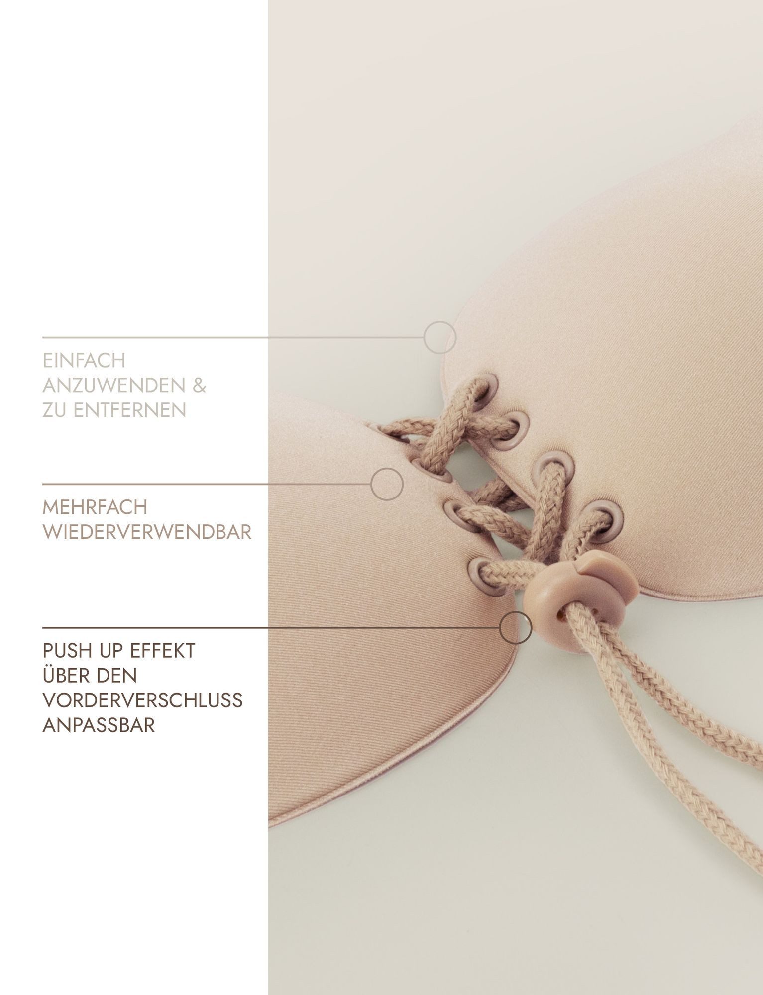 Miss Perfect Klebe-BH 38002 Trägerloser Push-up-Klebe-BH