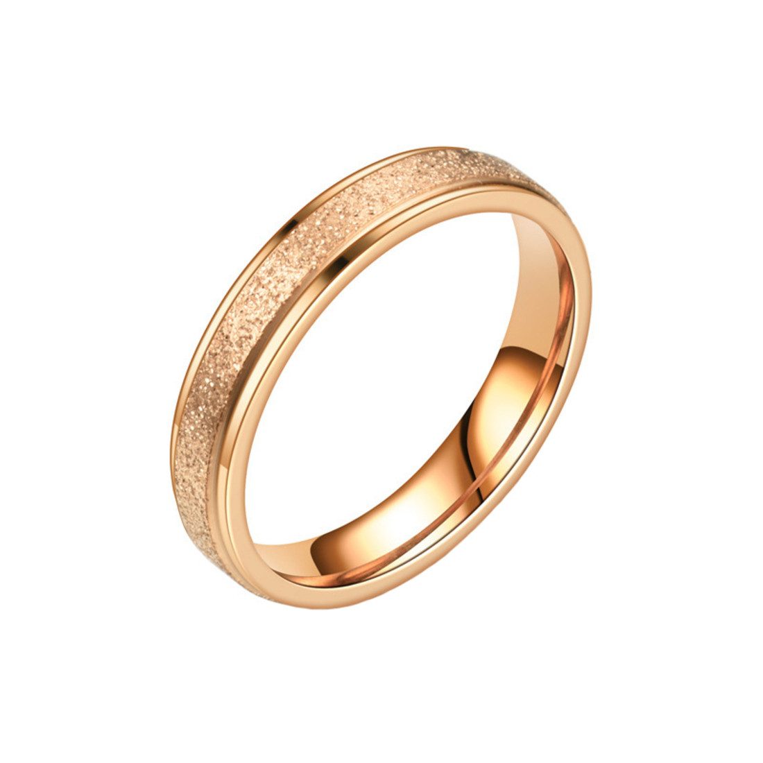 Taffstyle Fingerring Edelstahl Ring Verlobungsring Partnerring Rosegold Größe 48 (15.3) (Partnerring Ehering Trauring Hochzeitsring Freundschaftsring Ehering), sandgestrahlt Freundschaftsring Trauring Herrenring Damenring Paarring