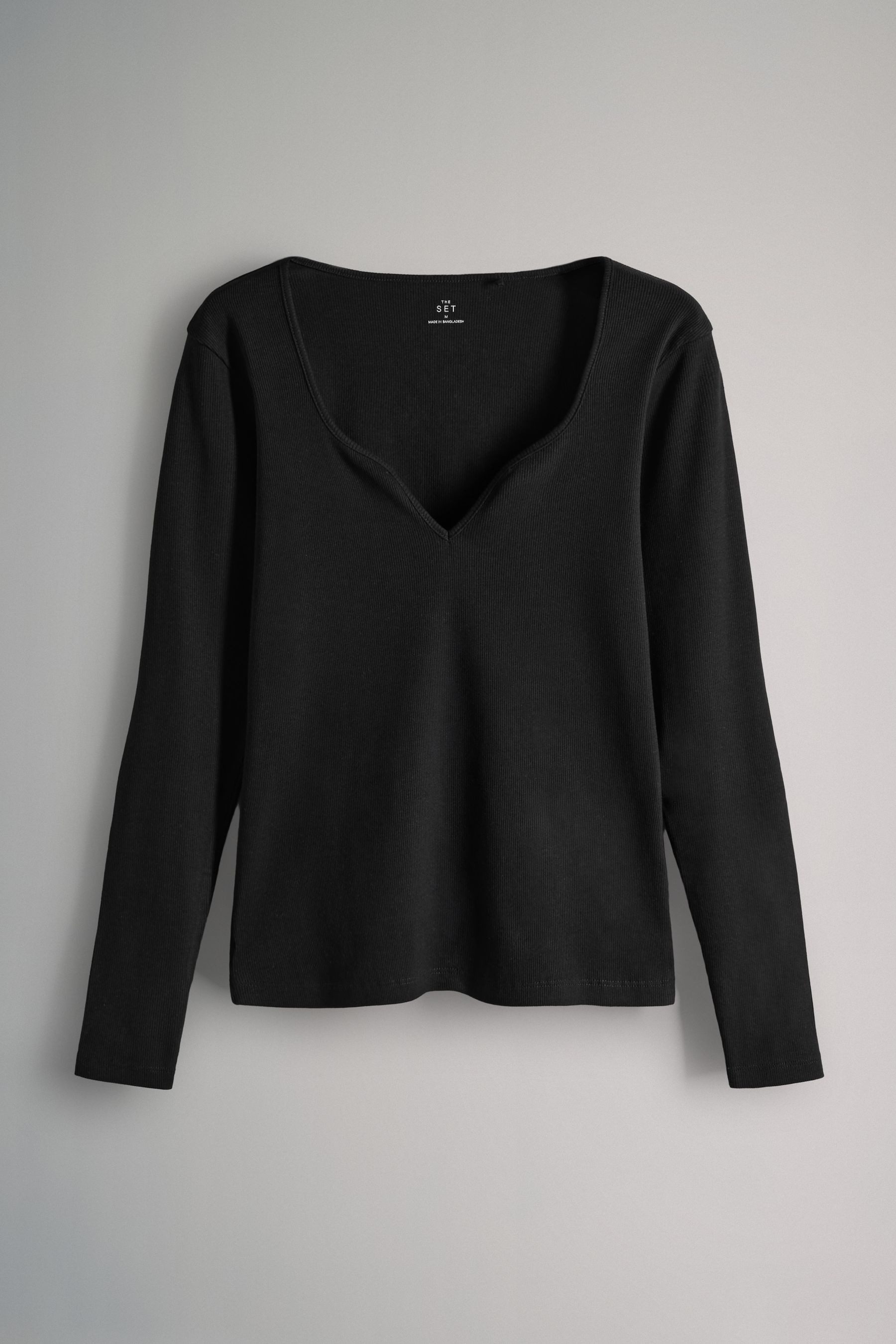 The Set Langarmshirt The Set gerippte Langarmshirts, 3er-Pack (3-tlg) günstig online kaufen