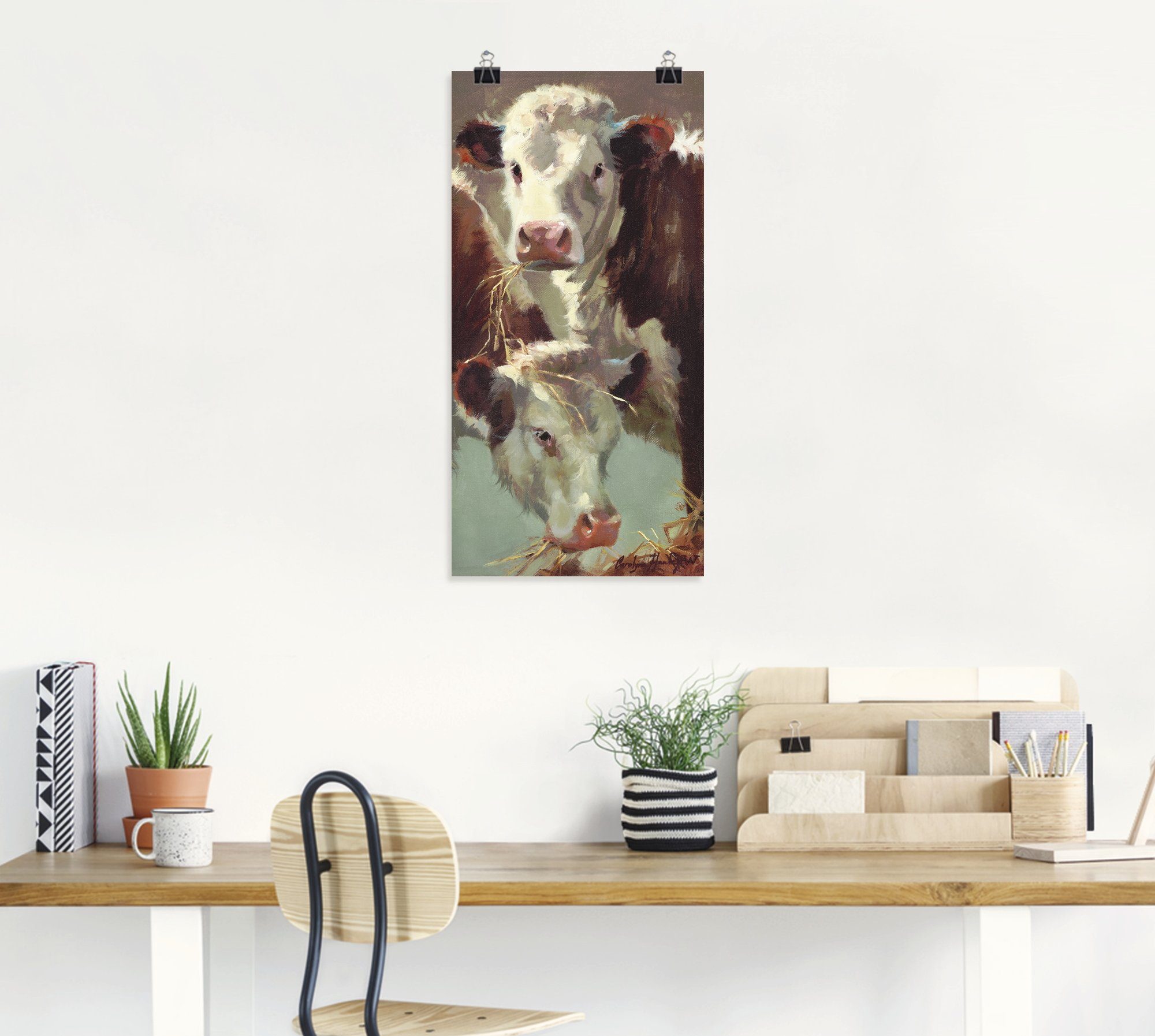 Artland Wandbild in Alubild, versch. Leinwandbild, (1 und Haustiere St), Wandaufkleber als oder Schlucken, Größen Poster Kauen