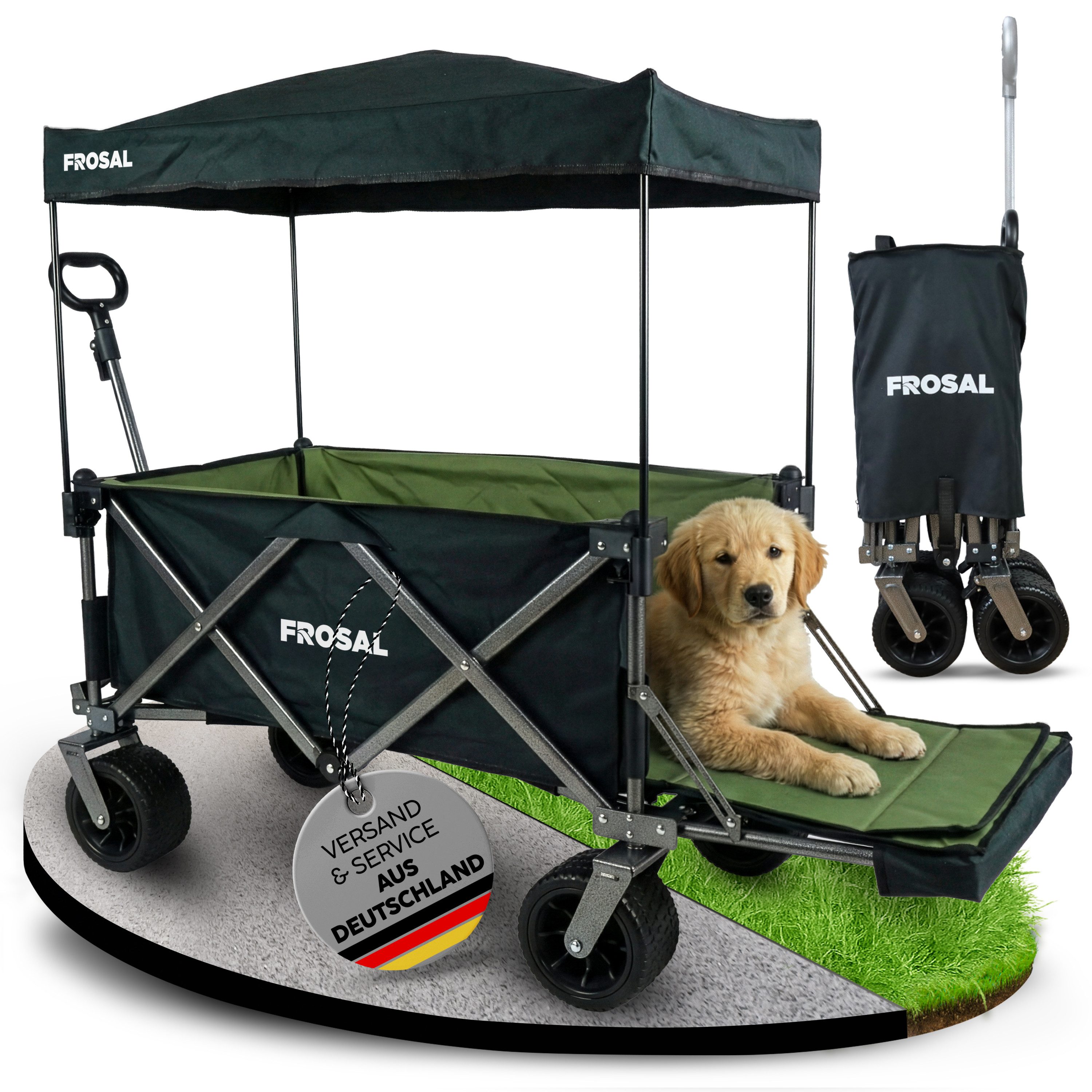 Frosal Bollerwagen Theo faltbar Handwagen klappbar, faltbar schwarz